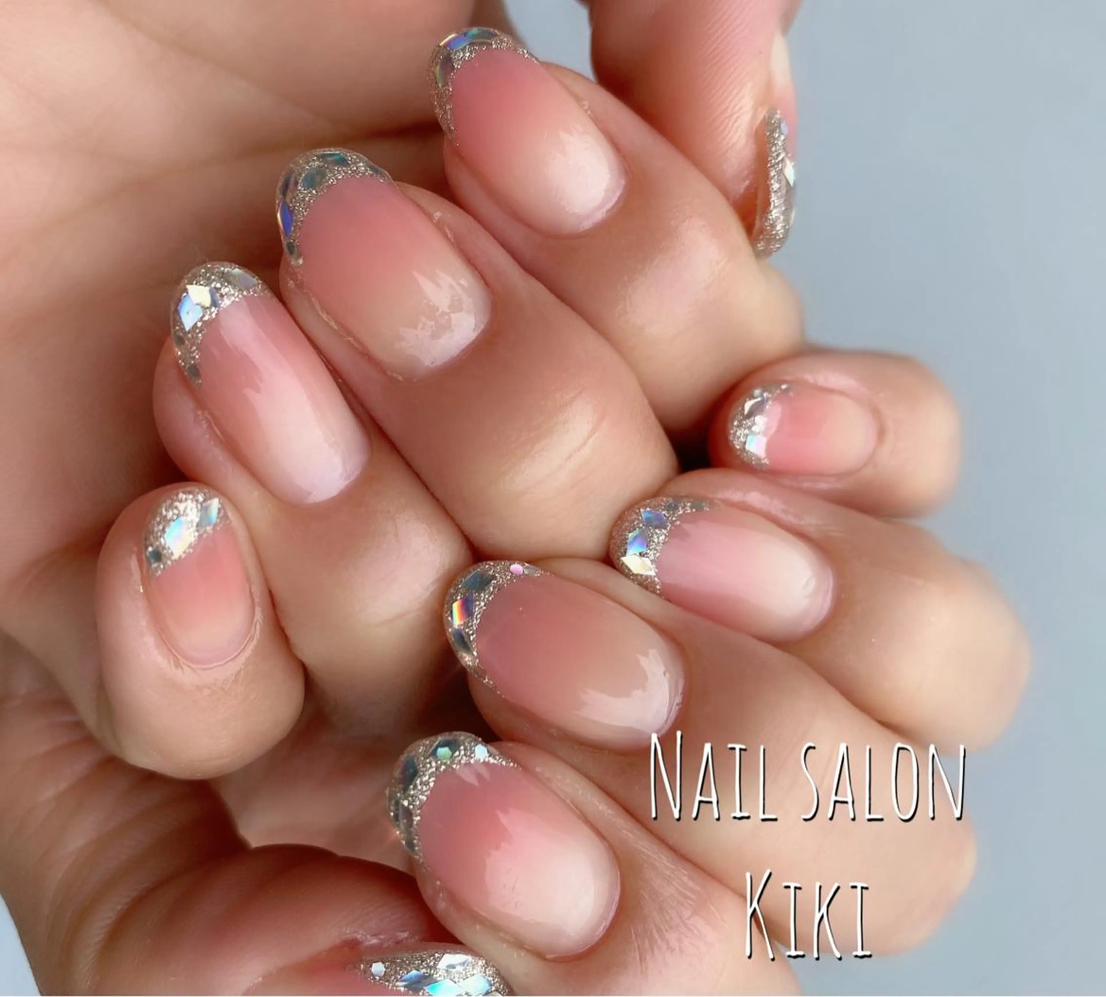 ネイル フレンチネイル ガラスフレンチ グラデーション Kobayashi Meikoのネイルデザイン