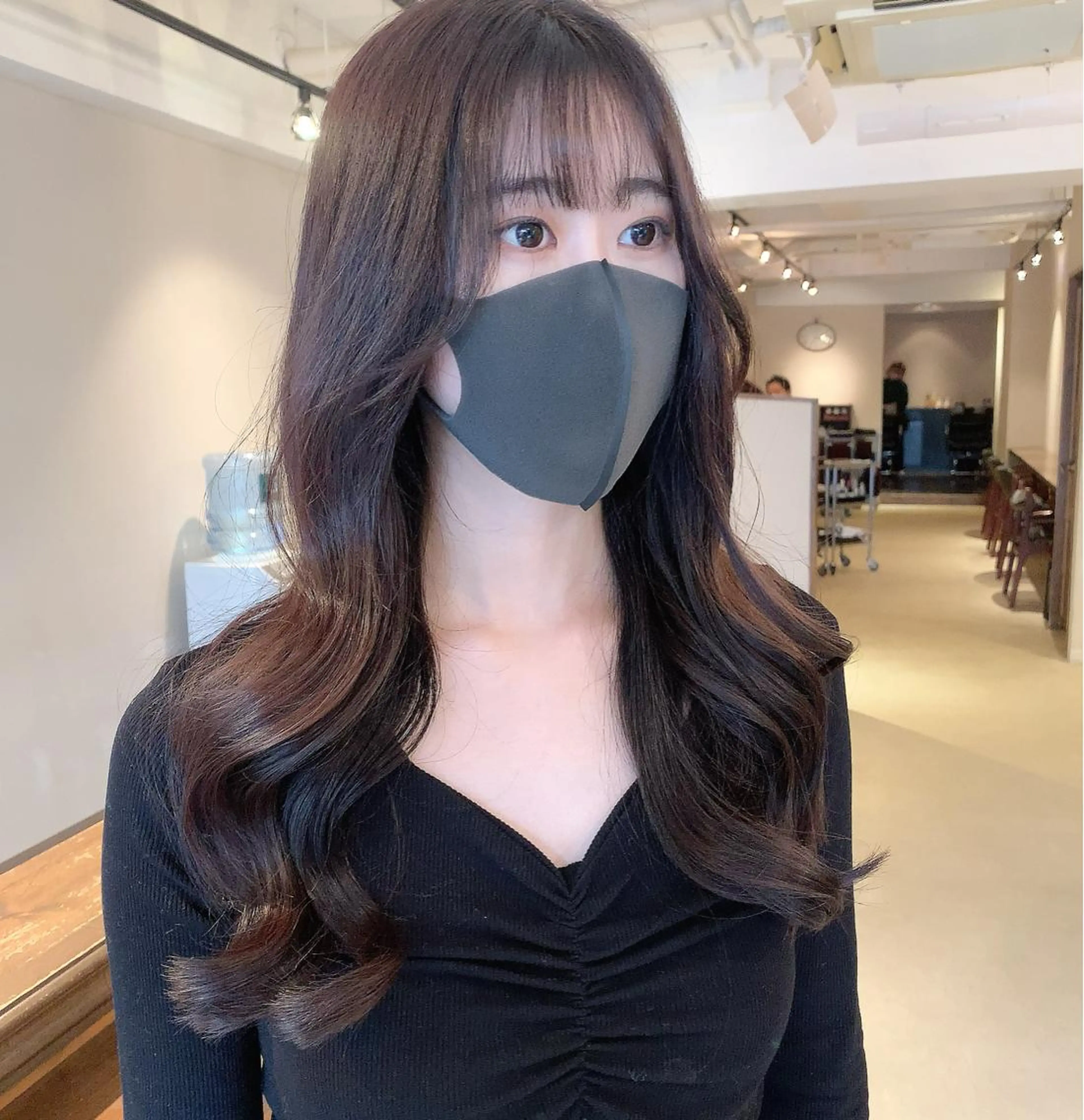 ロング カラー カット ヘアカラー トリートメント ヘッドスパ 透明感/オリーブ/ グレージュ/YUKAのヘアスタイル