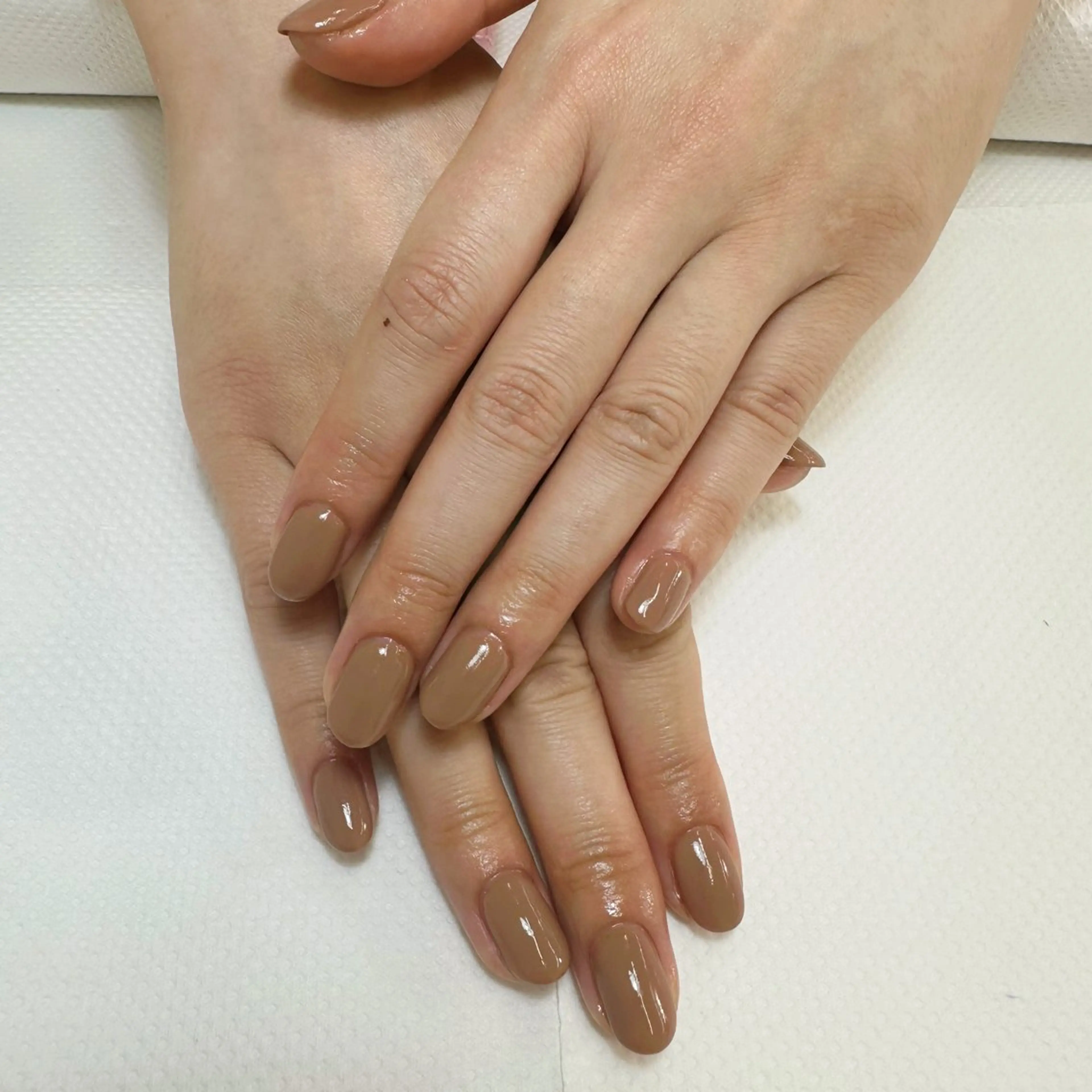 ネイル ブラウン ハンドネイル YOSHIKAWA KEIKOのネイルデザイン