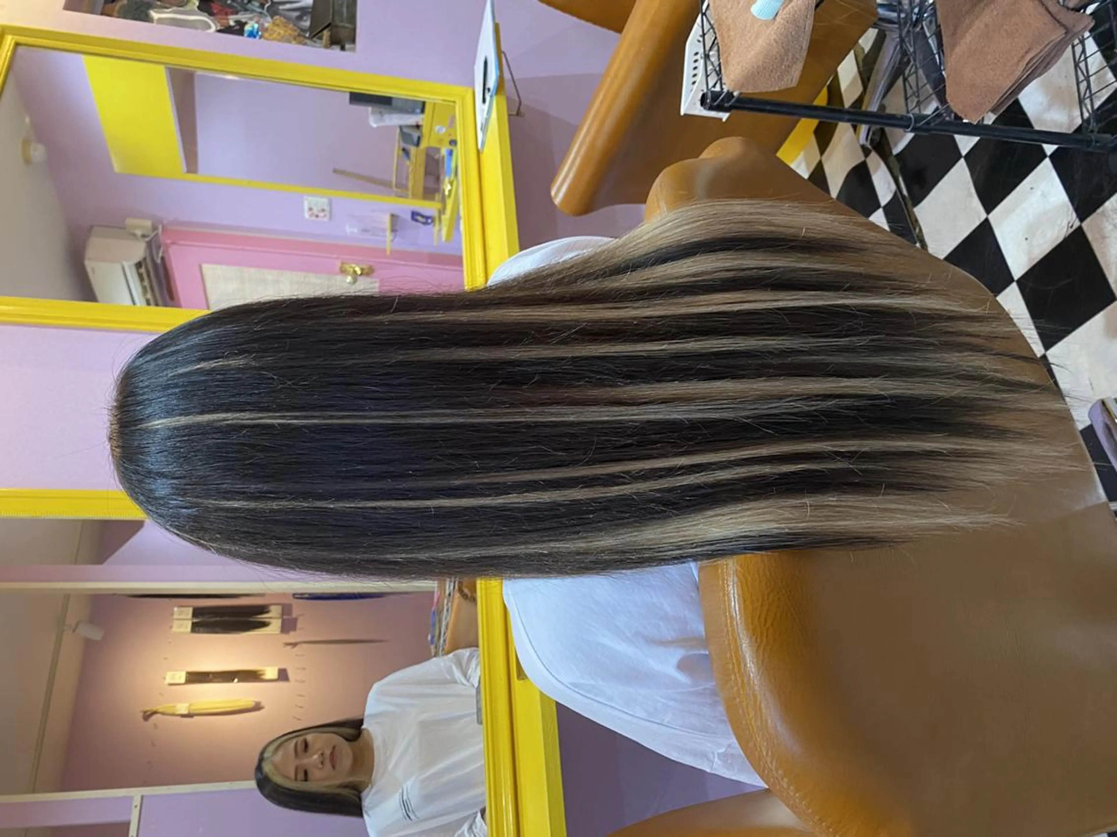 ロング カラー ヘアアレンジ 大阪レミーエクステ チビ編み込みのヘアスタイル