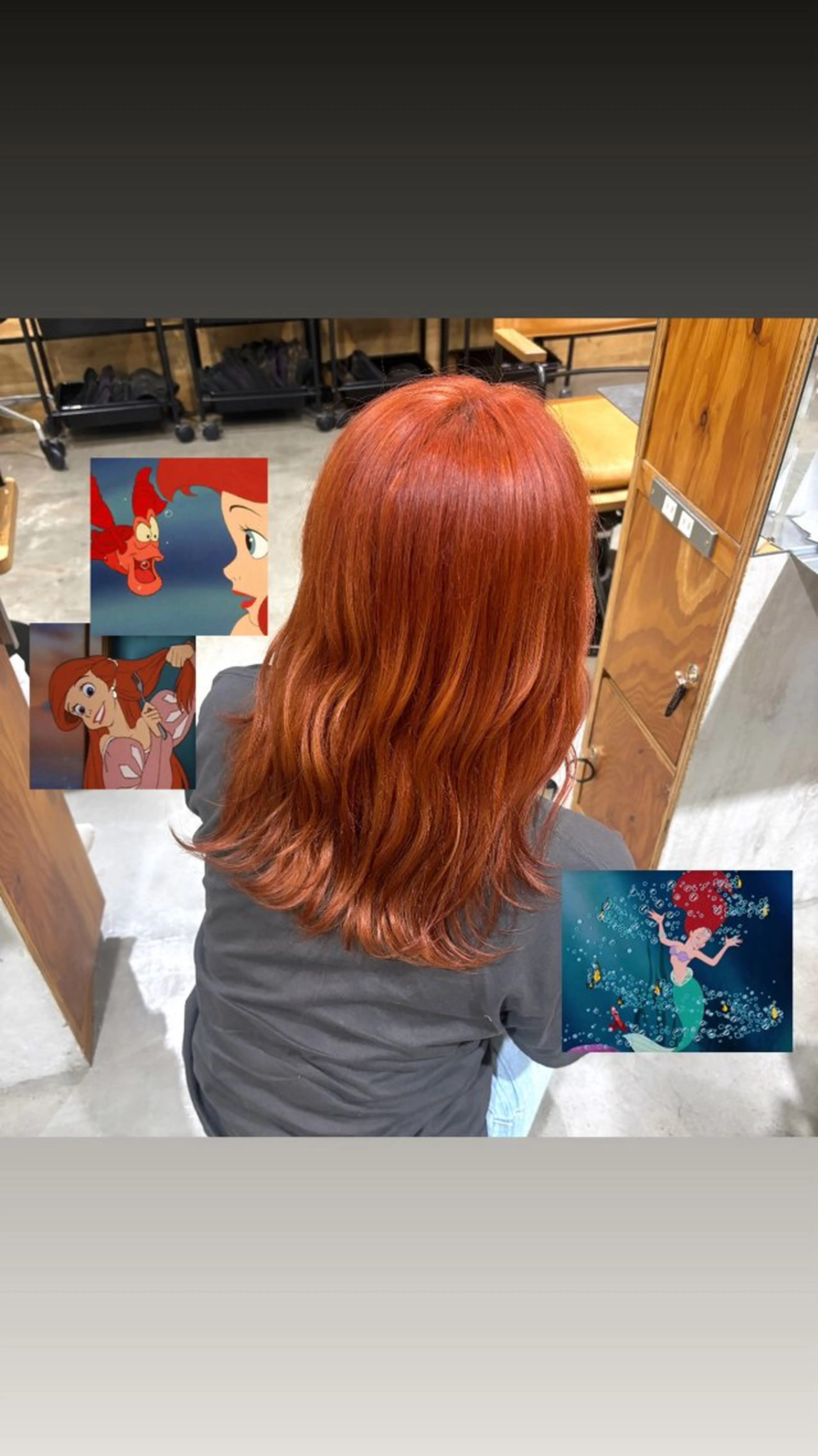 セミロング カラー オレンジ 小木曽 里華のヘアスタイル