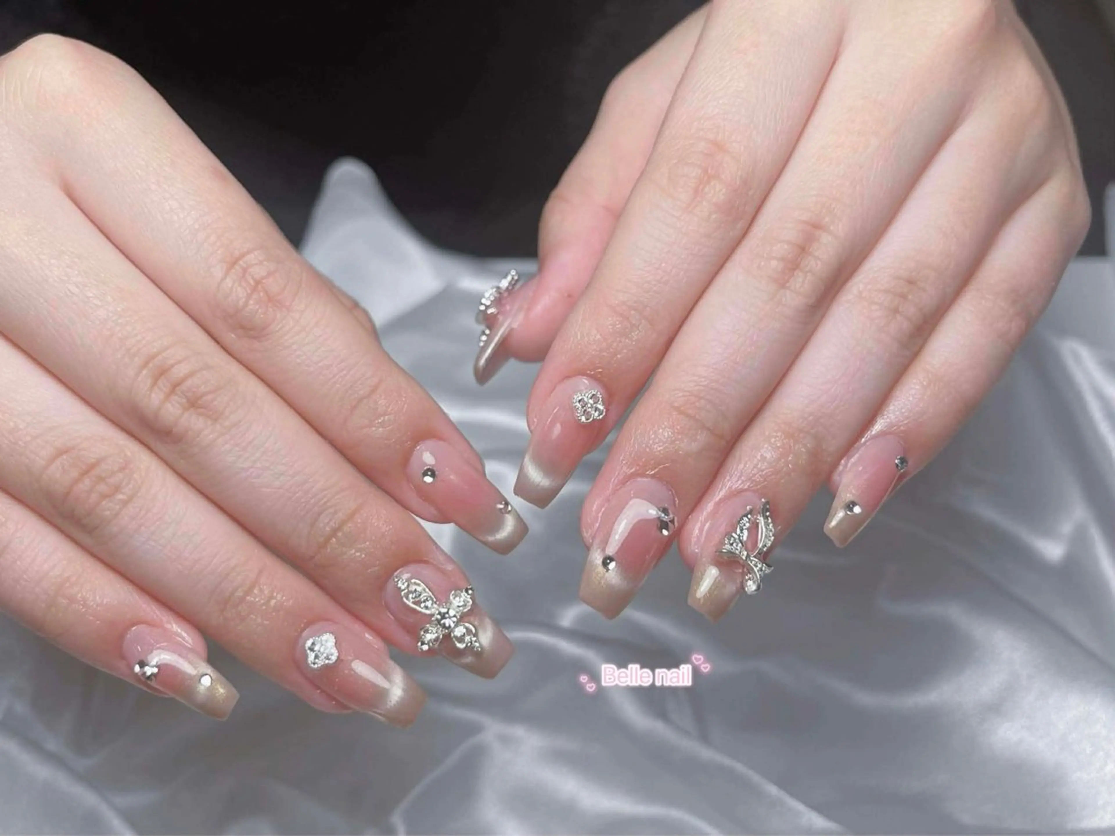 ネイル ボルドー チークネイル 長さ出し フレンチネイル ジェルネイル アンアンBelle Nail Salonのネイルデザイン