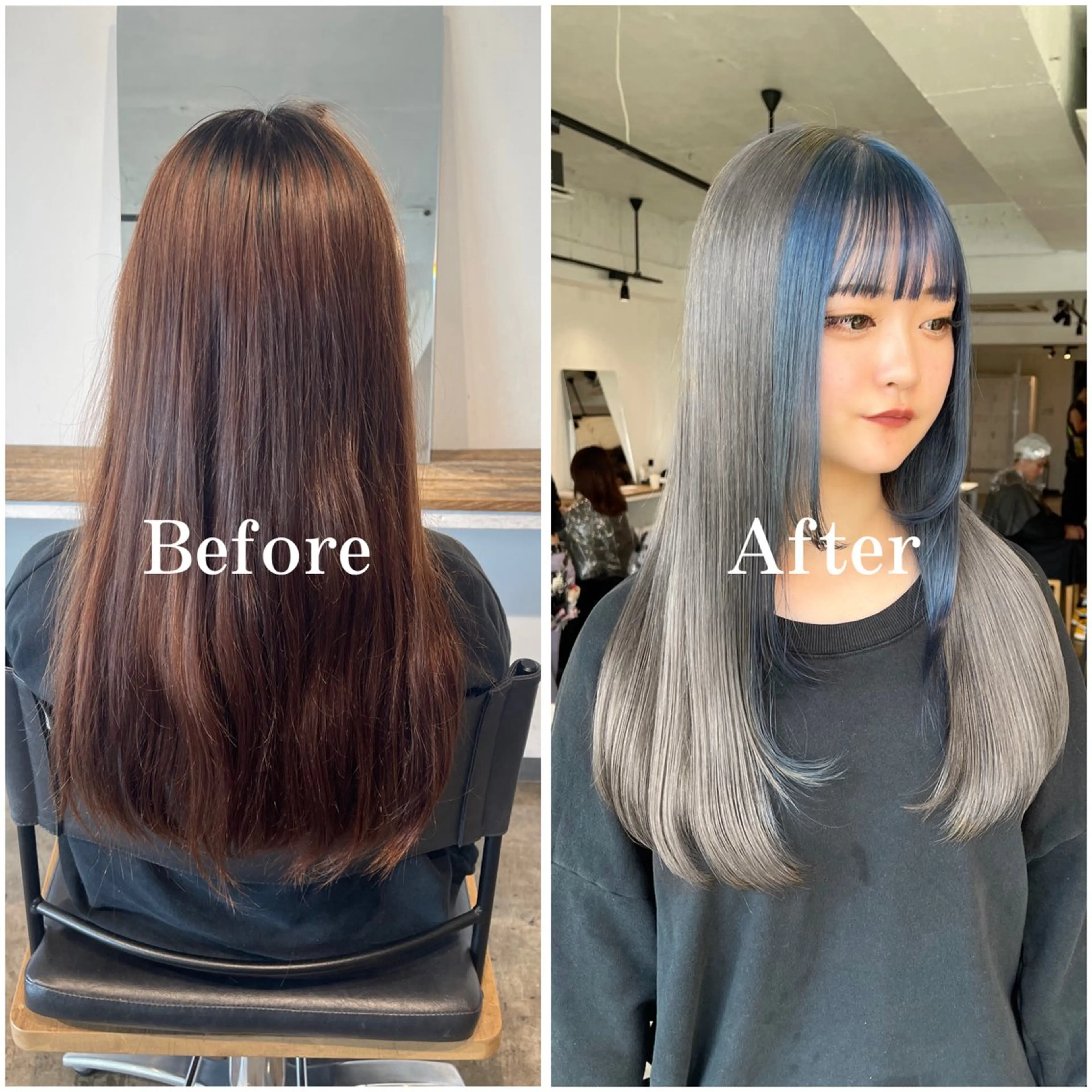 ロング カラー ブリーチ デザインカラー ハイトーンカラー ヘアカラー ムラ修正/ ハイトーン💖Riaのヘアスタイル