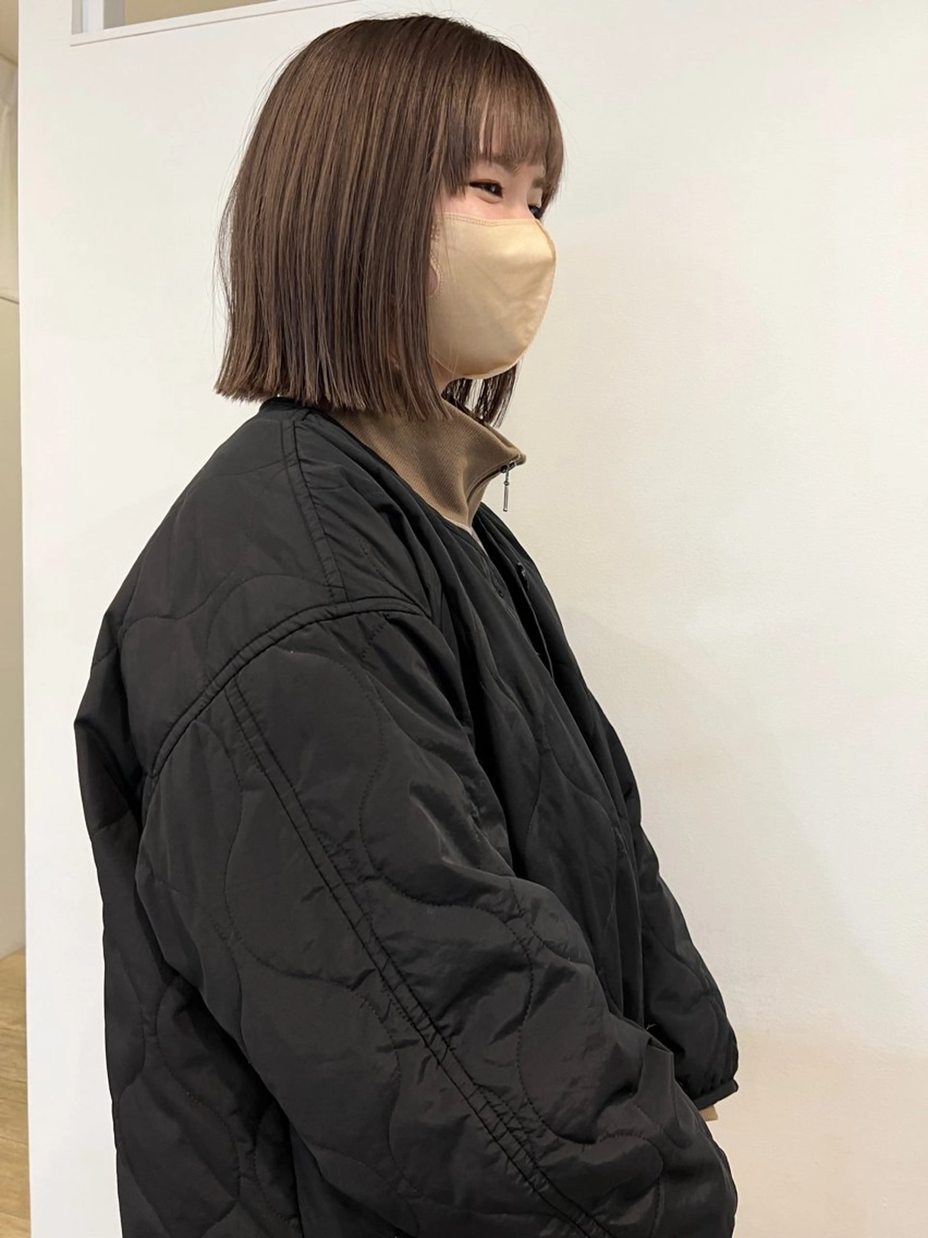 ミディアム カラー ボブ レイヤーカット ボブパーマNo.1のヘアスタイル