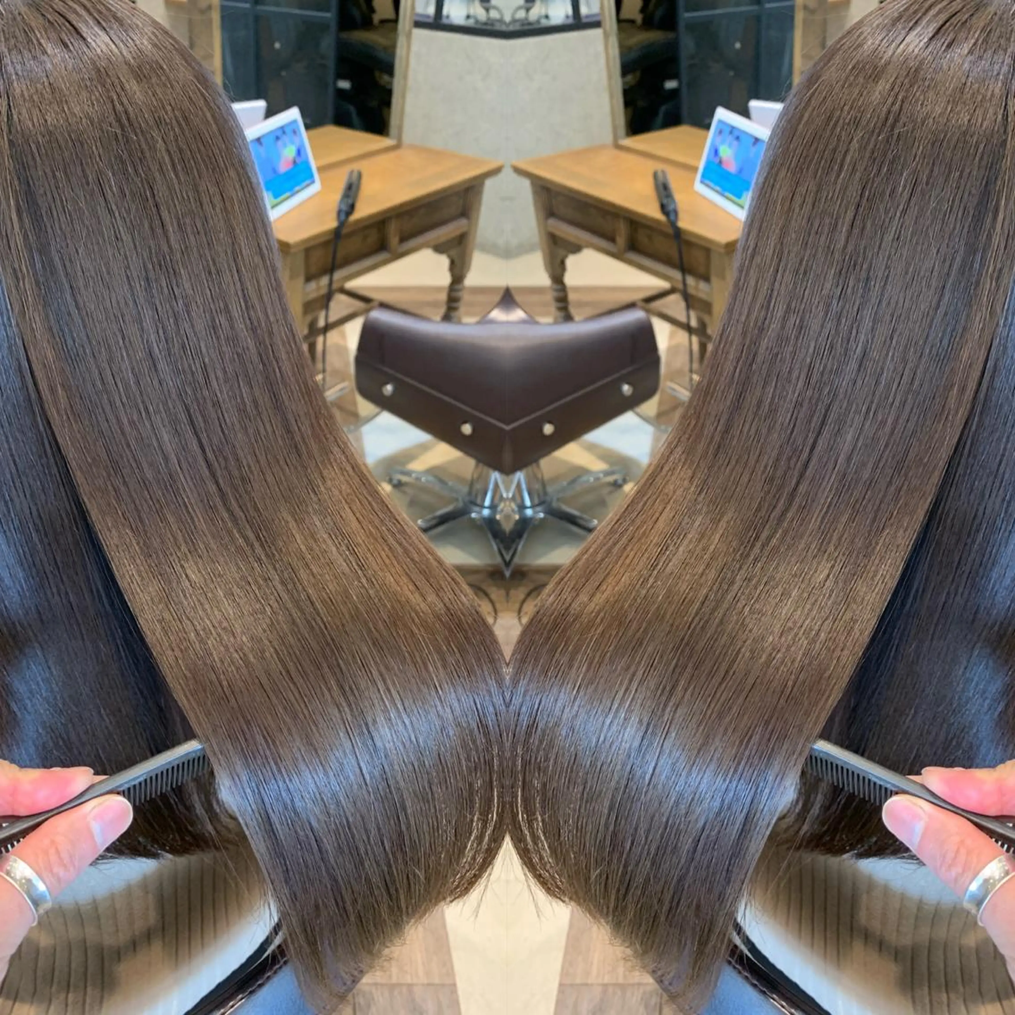 ロング カラー ブリーチ 髪質改善 トリートメント 酸性ストレート N.G.S(ナージス)所属・🌟髪質改善/艶髪 /透明感🌟RYOのヘアスタイル