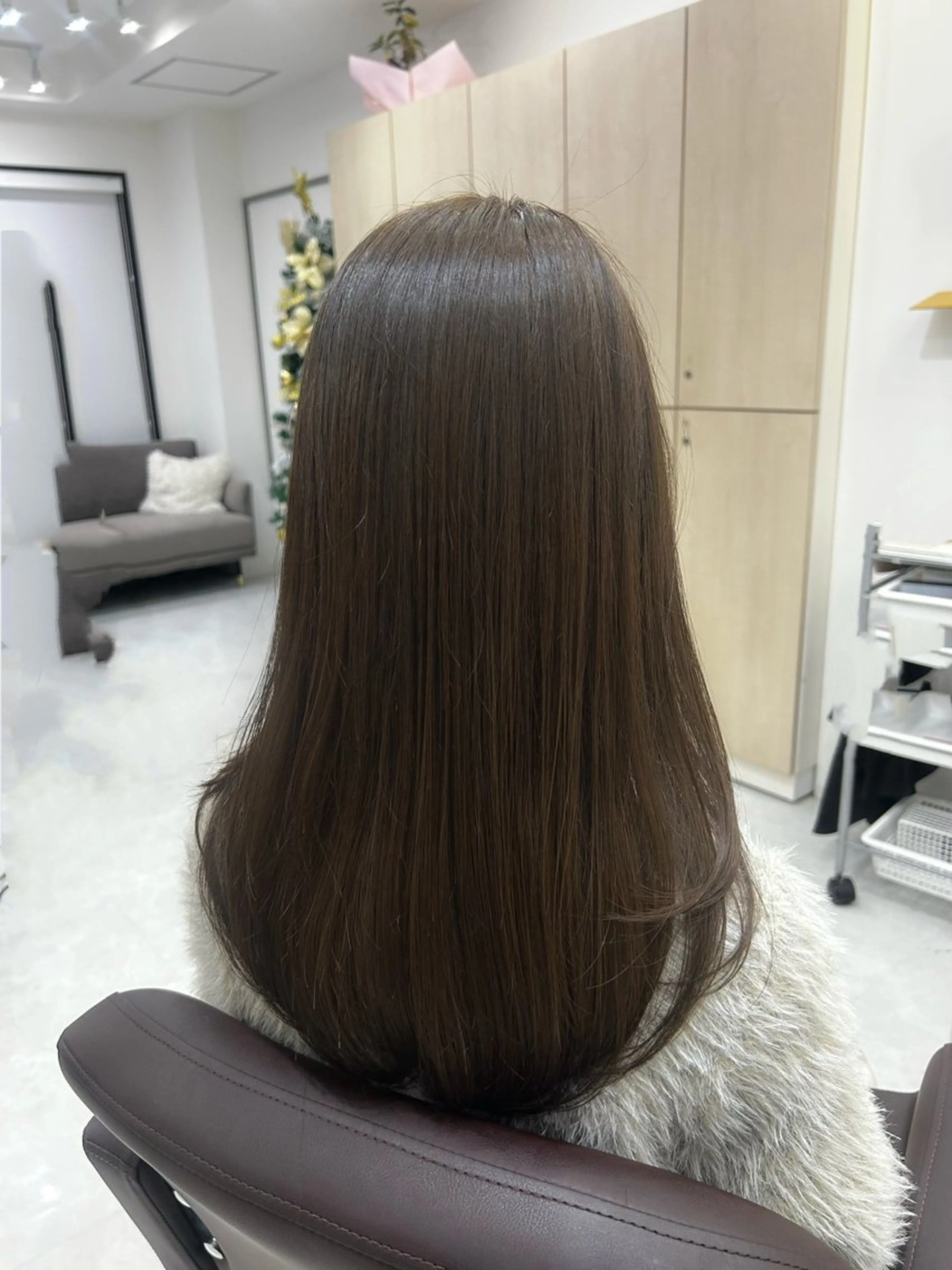 ロング カラー パーマ ヘアアレンジ ヘアカラー トリートメント ヘアセット ブリーチなしカラー/ ブラウン/レイヤーのヘアスタイル