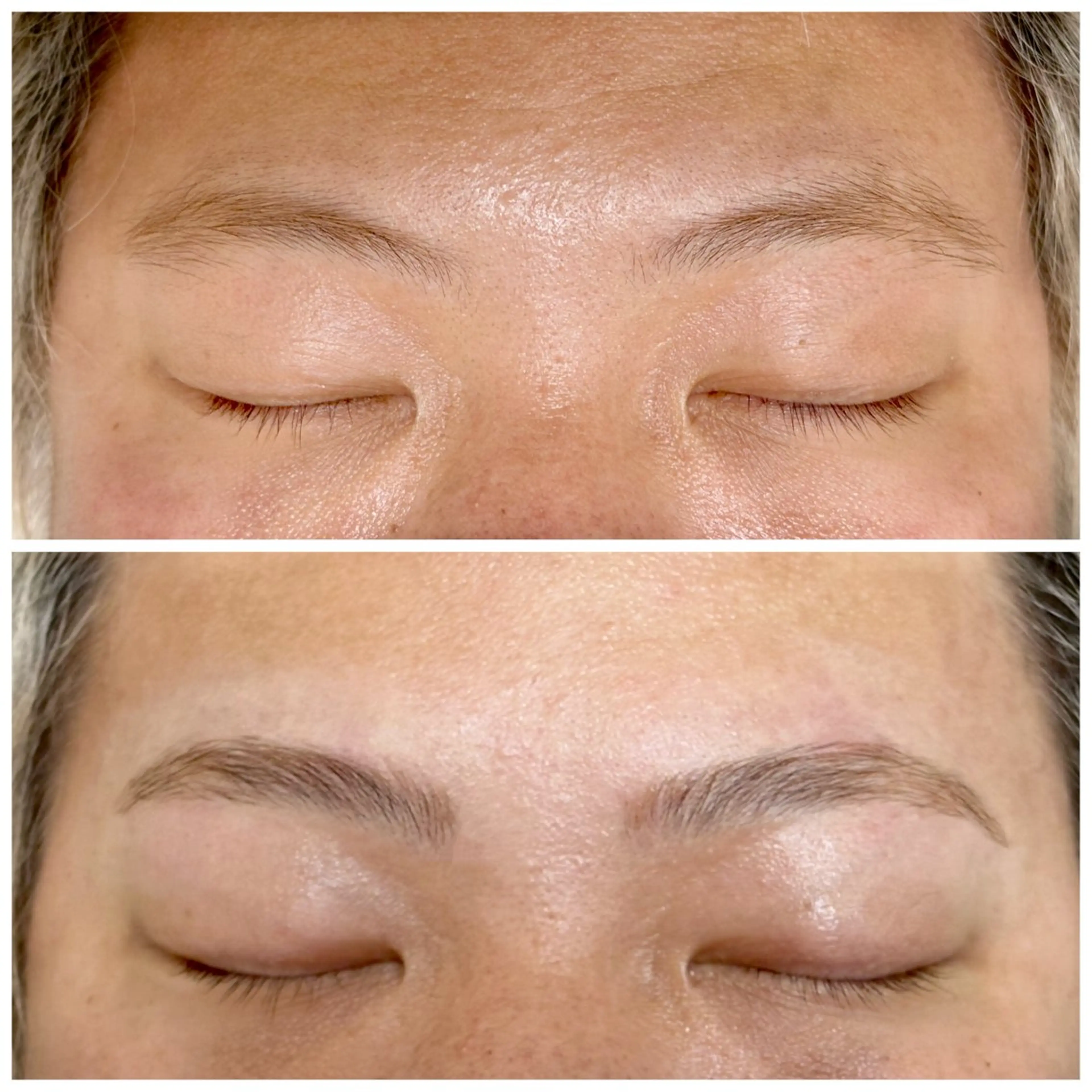 【メンズアイブロウ】眉毛の生え癖を整えて毛流れを綺麗に！🩶骨格に合わせバランスを見ながらワックス脱毛🩶の写真