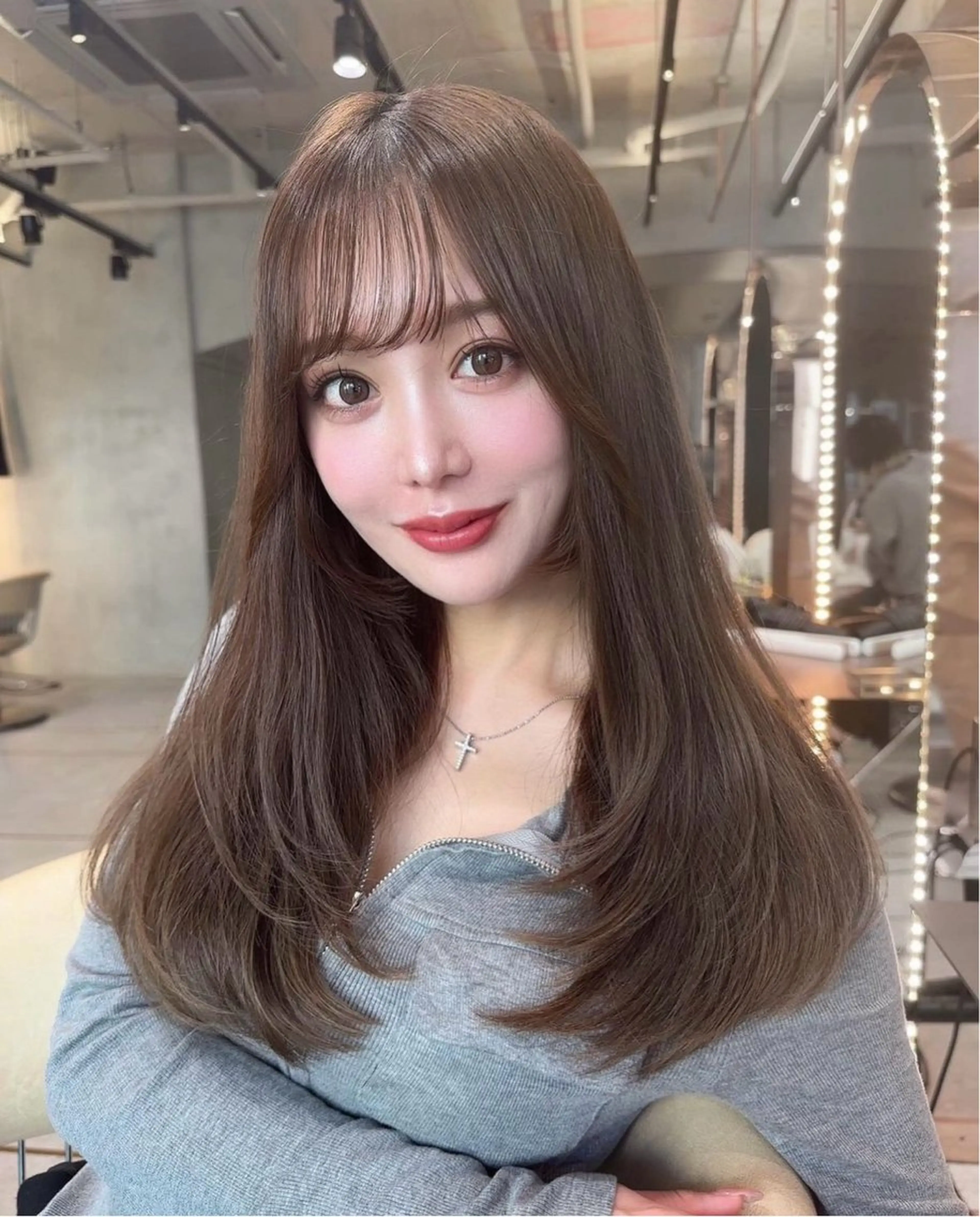 ロング カラー カット ヘアカラー トリートメント 韓国レイヤー/髪質 改善/縮毛🤍吉田のヘアスタイル