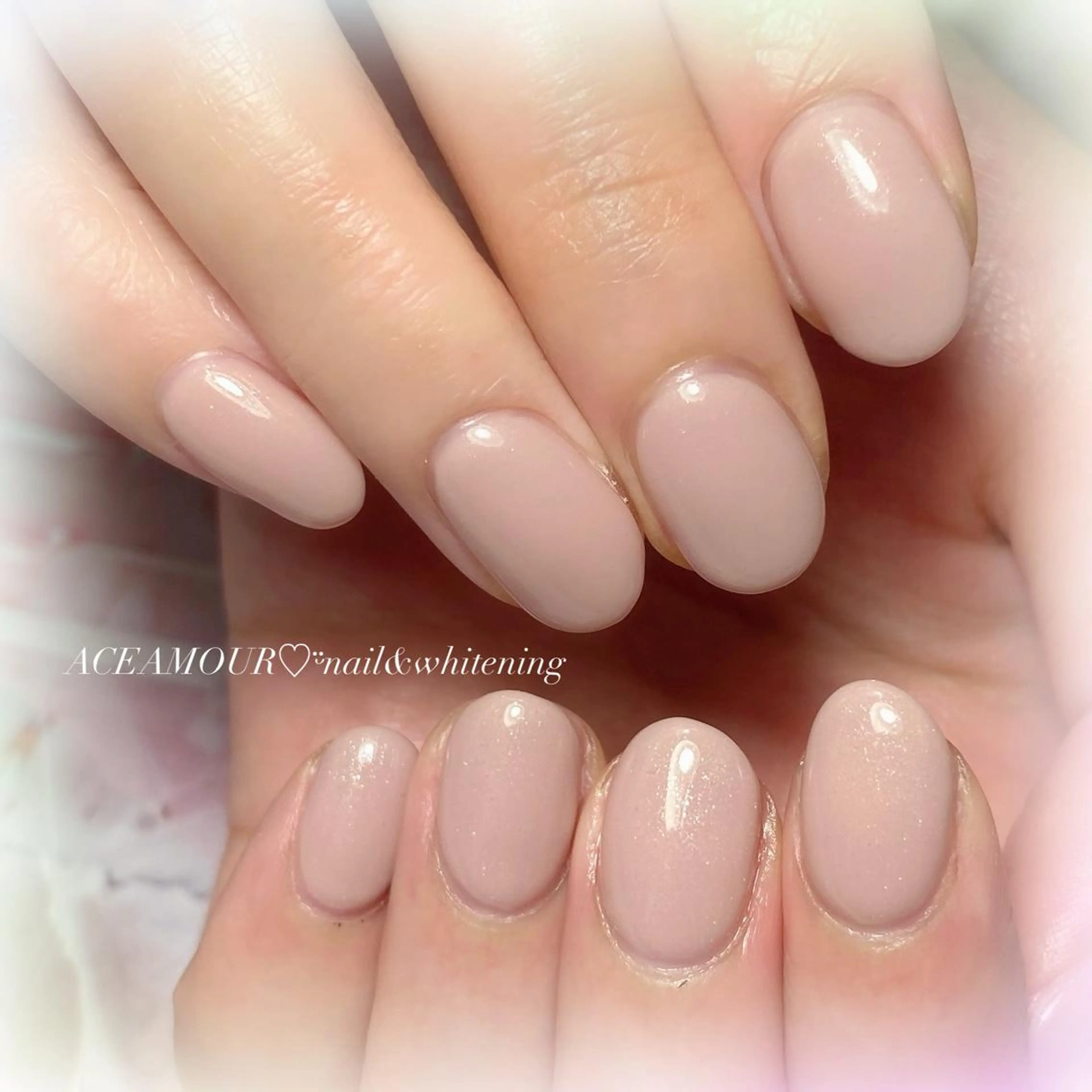 ネイル ラメ(グリッター) オフィスネイル ネイル/耳つぼ /新ホワイトニングのネイルデザイン