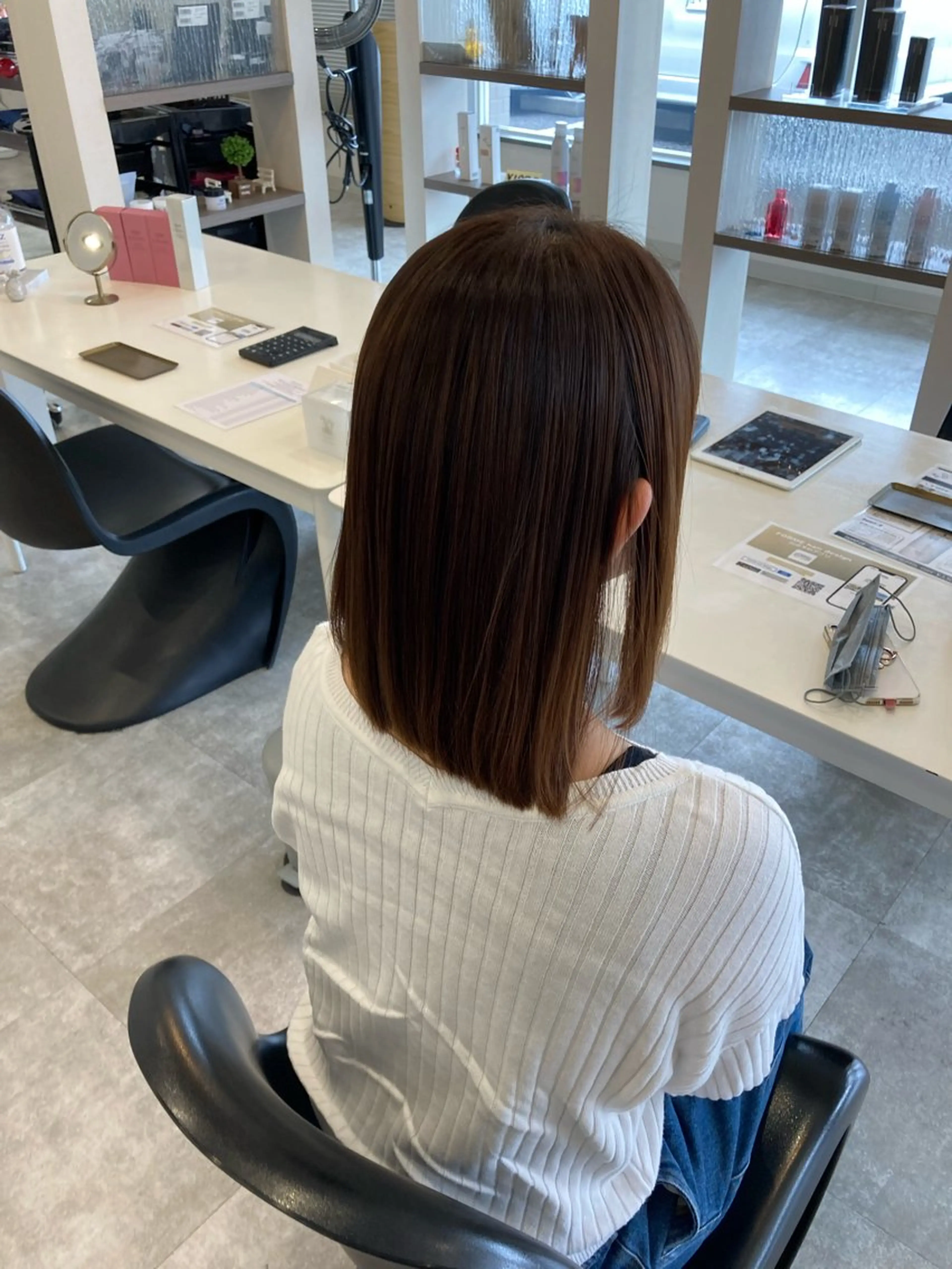 ミディアム 縮毛矯正 縮毛矯正 星野 美沙のヘアスタイル