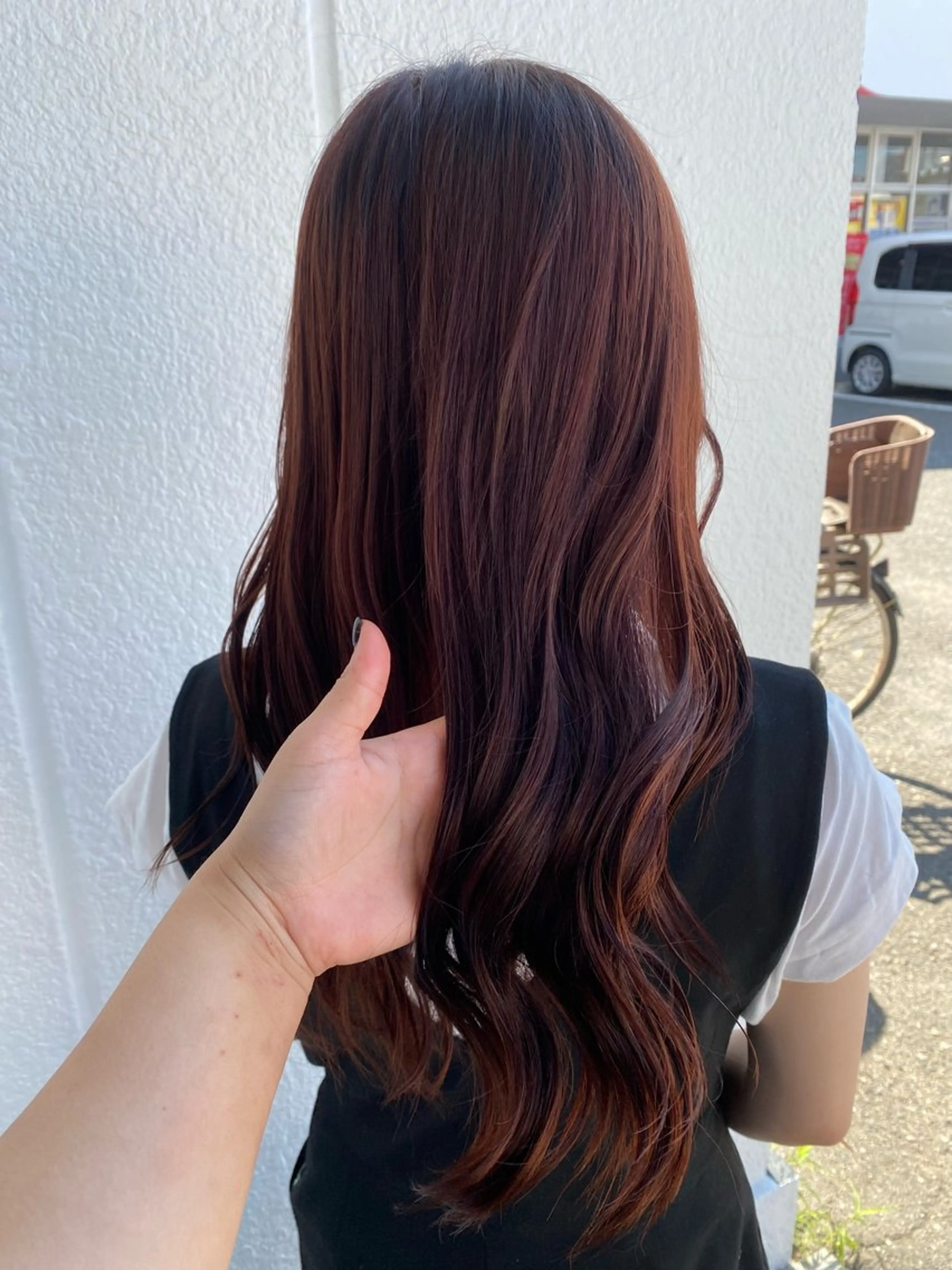 ロング カラー ブラウンカラー オレンジ オレンジブラウン N-PLANTS KOTOHAのヘアスタイル