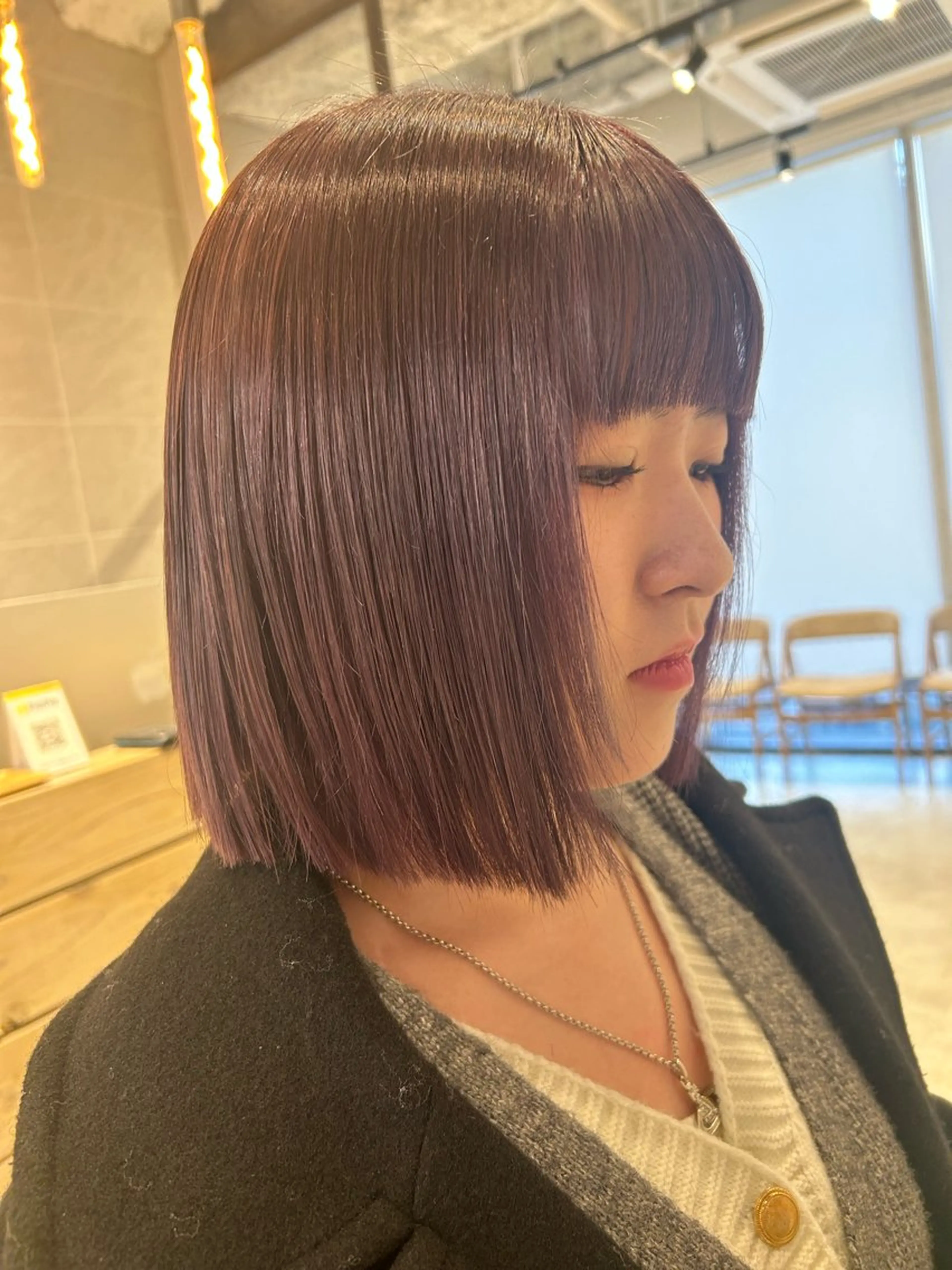 ショート カラー ラベンダーカラー ラベンダーピンク ピンクカラー カット ヘアカラー ピンク/ベージュ /似合わせ/田島百華のヘアスタイル