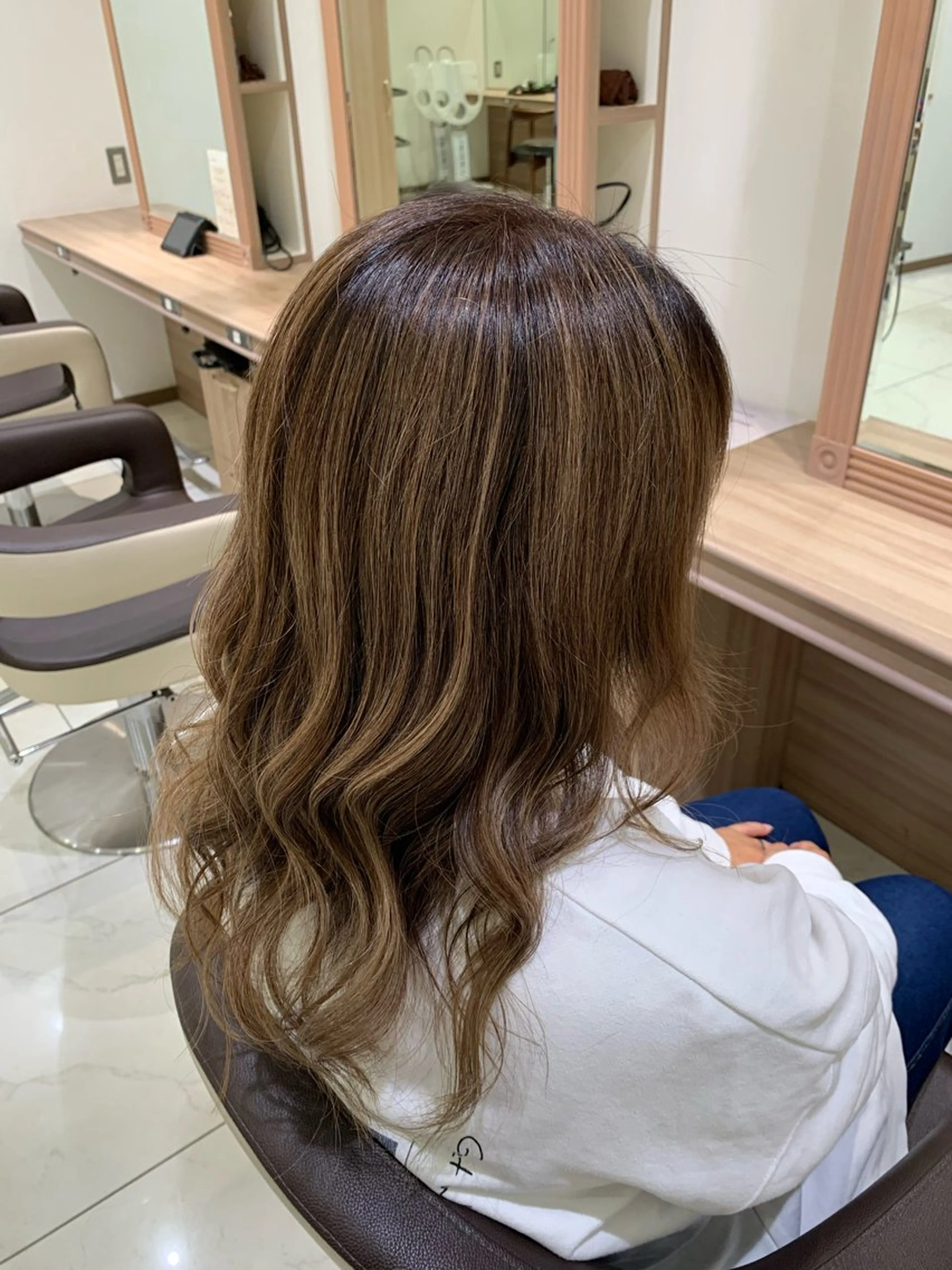 ロング カラー ブラウンカラー 透明感カラー オレンジ カット ヘアカラー トリートメント 🌱脱白髪染め特化 🌱岡田将英のヘアスタイル