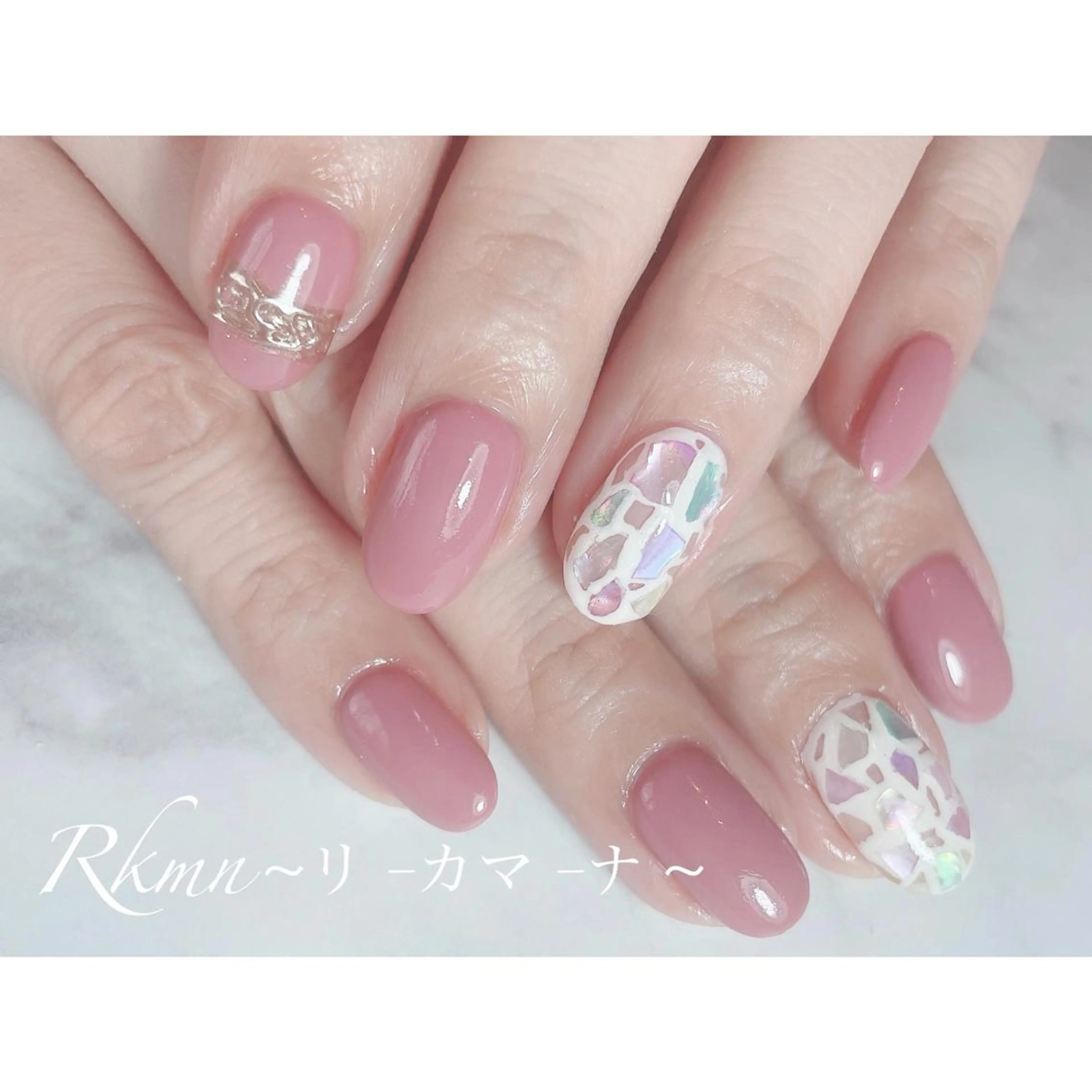 ネイル アートネイル フレンチネイル ジェルネイル グラデーション ミラーネイル ハンドネイル フットネイル ハンドケア Rkmn ~リ-カマ-ナ~のネイルデザイン