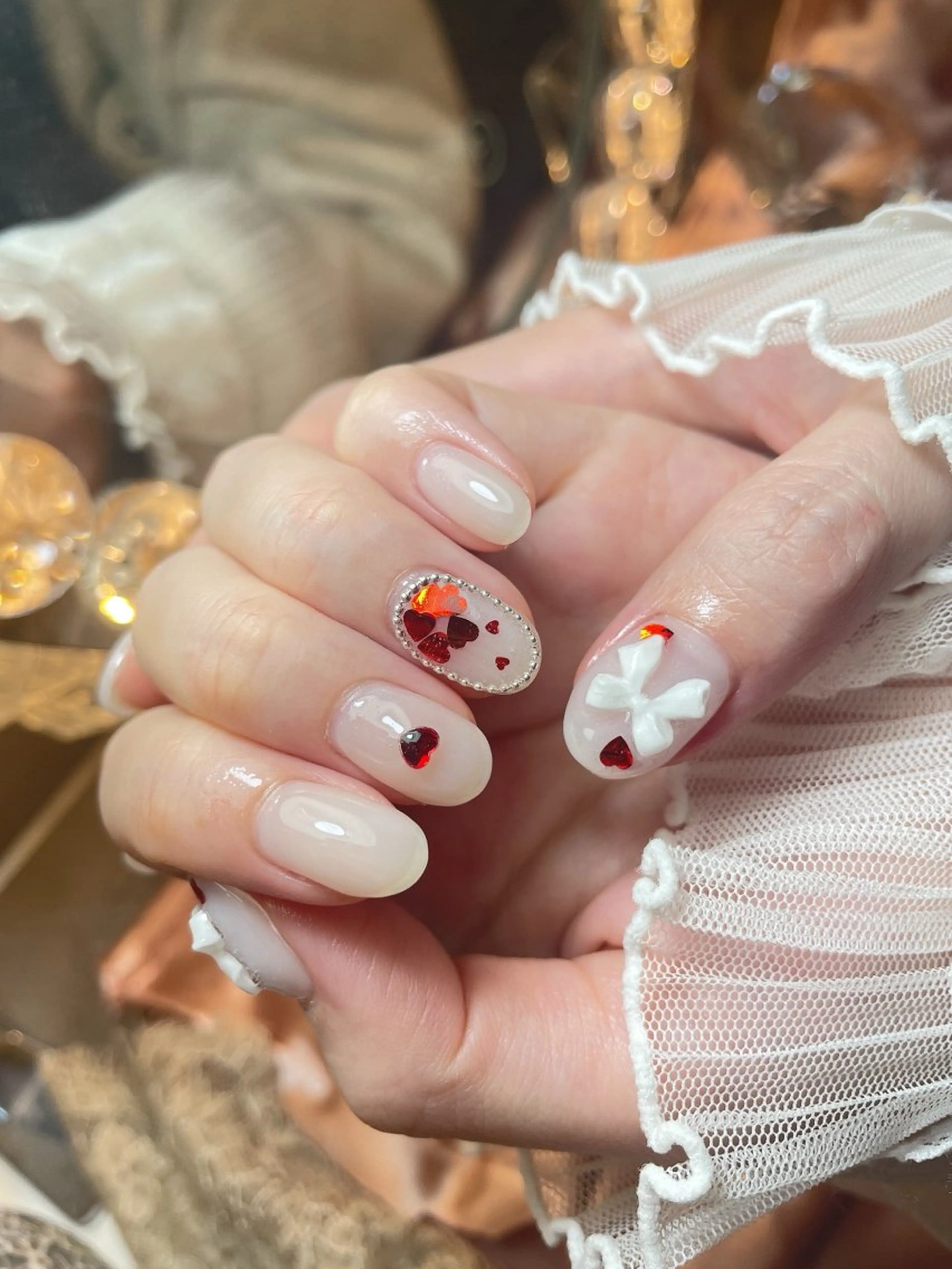 ネイル 23時まで❤︎韓国、 ワンホンネイルのネイルデザイン