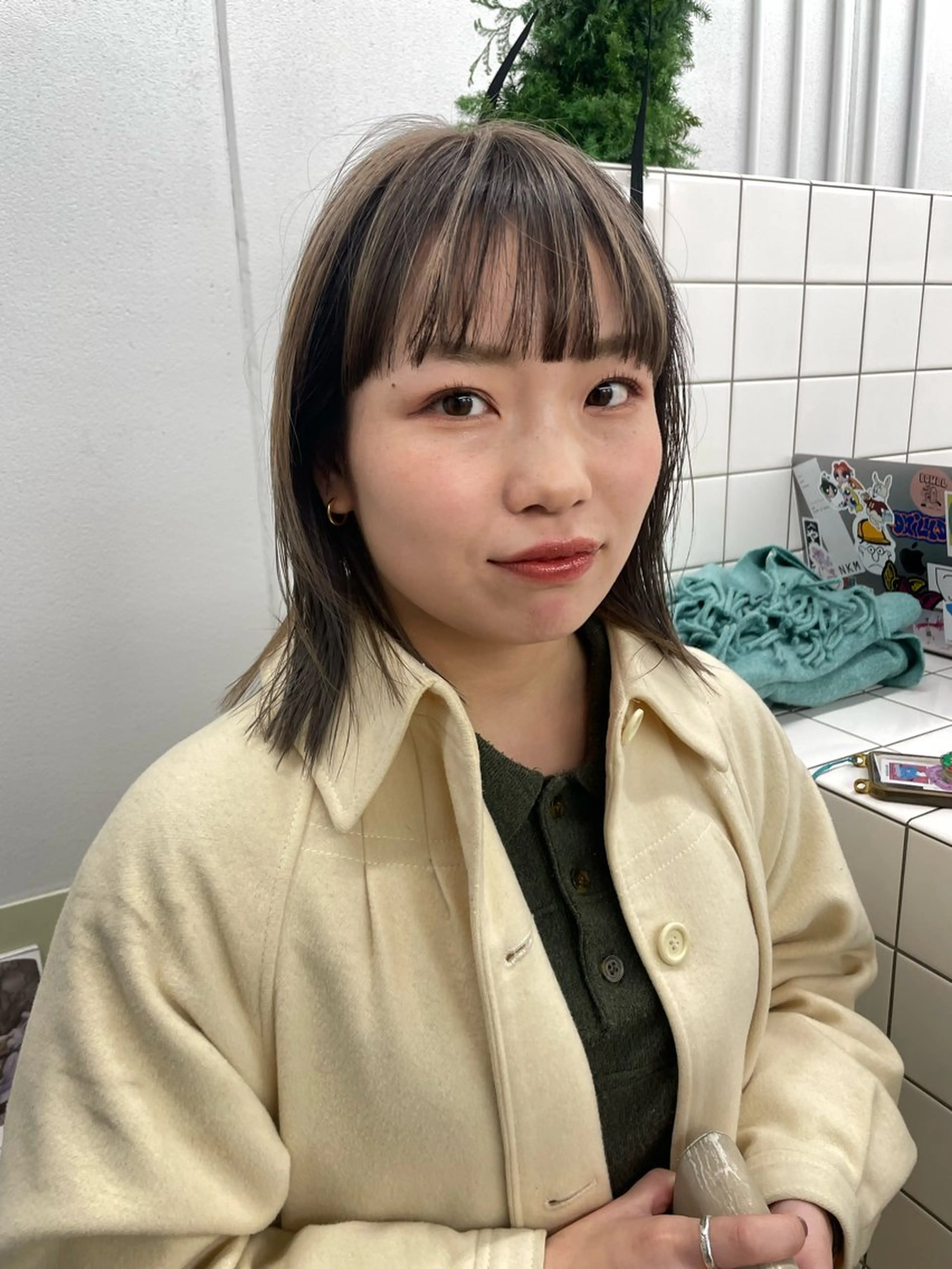 ミディアム カラー カット ヘアカラー トリートメント 関 京磨のヘアスタイル