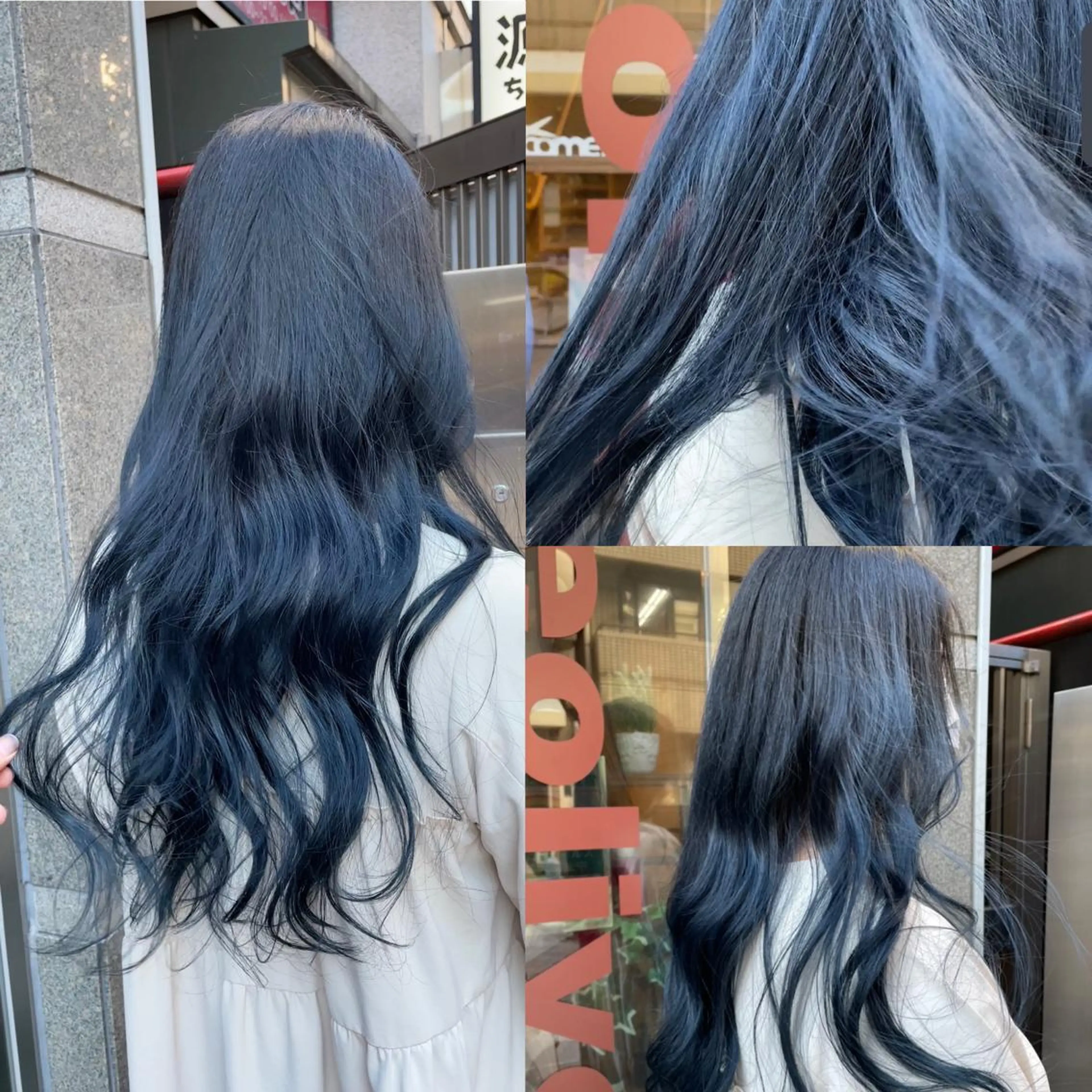 ロング カラー アッシュ アッシュグレー 黒髪 ブリーチ ブルーカラー 髪質改善/縮毛矯正 ボブ/Ryuseiのヘアスタイル