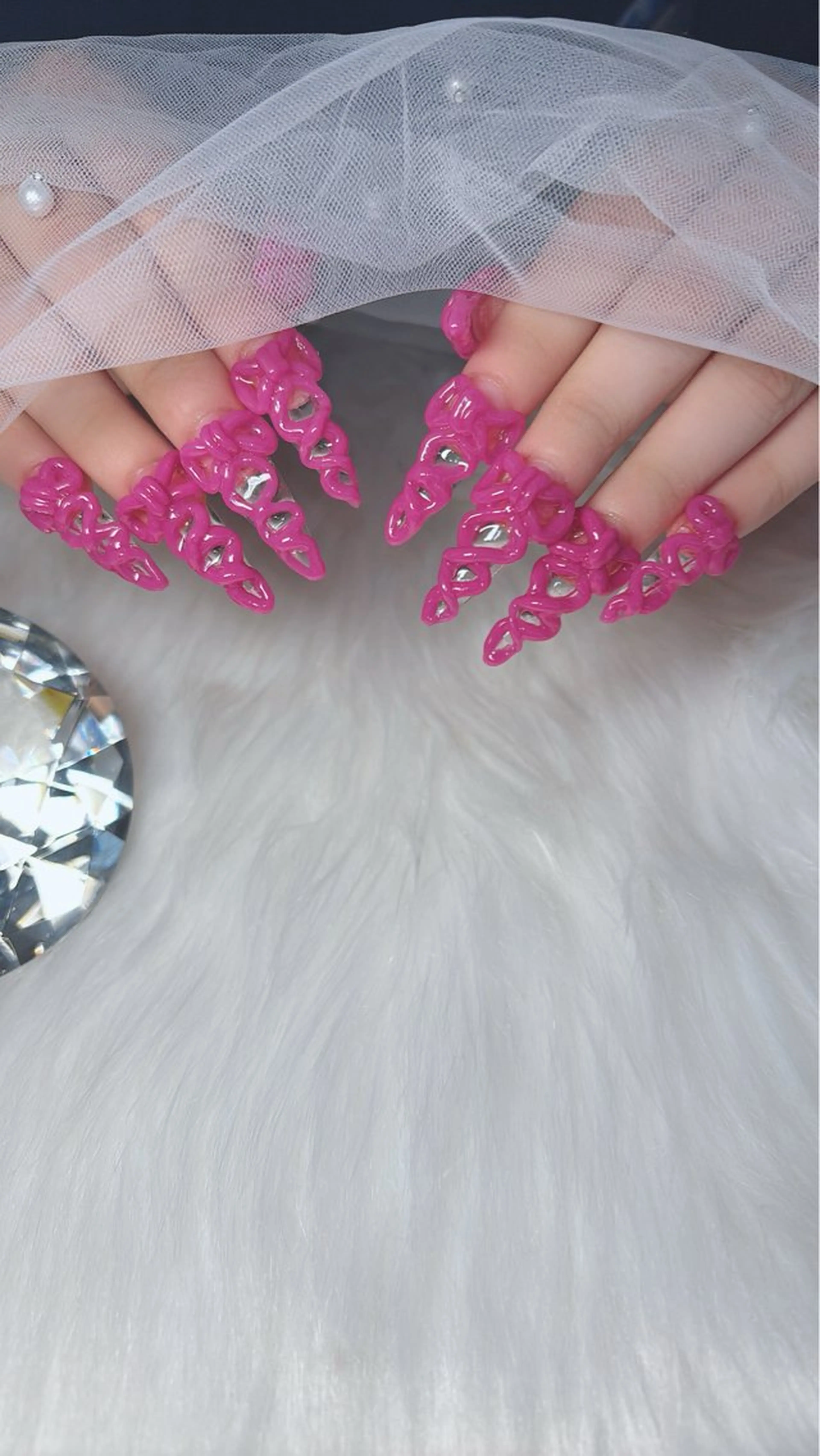 ネイル ロングネイル リボン salon de belnetta所属・kayo 💅のネイルデザイン