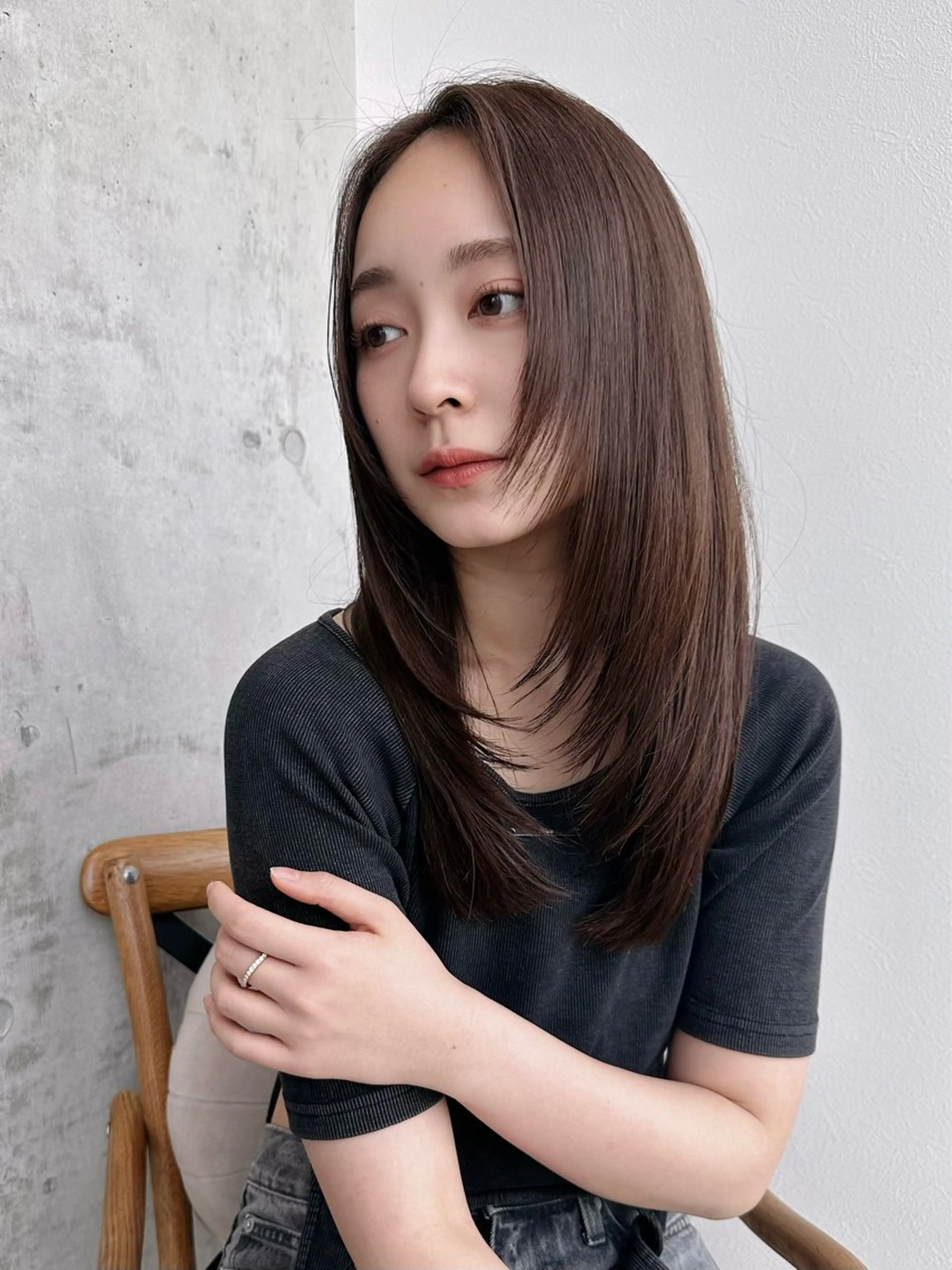 ロング カラー レイヤーカット カット ヘアカラー KURO/韓国ヘア /レイヤーカットのヘアスタイル