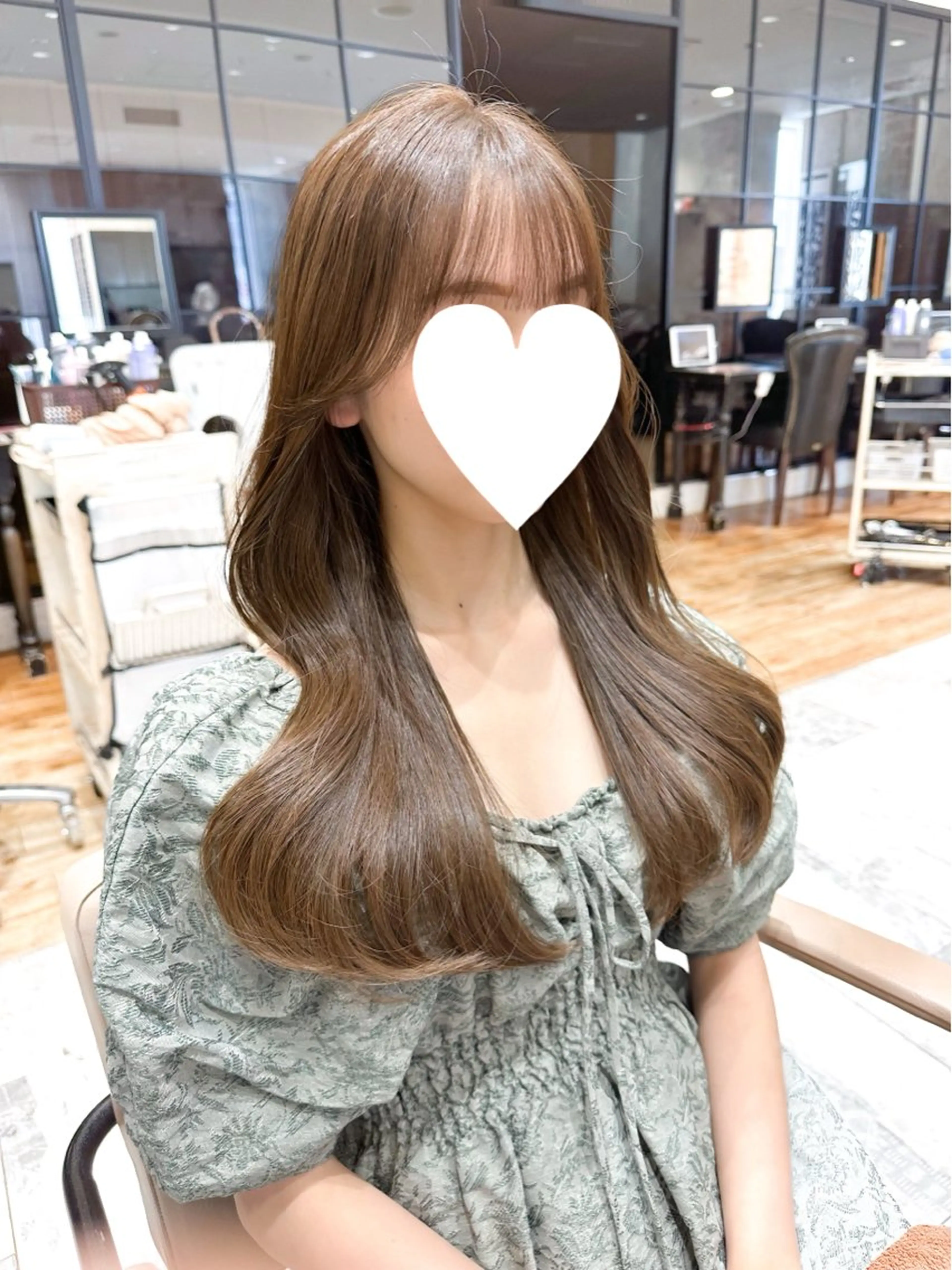 セミロング カラー ベージュカラー ブラウンカラー ブラウンベージュ くびれヘア 顔周りカット カット ヘアカラー トリートメント 顔周り/くびれヘア 韓国ヘア💕風間るなのヘアスタイル