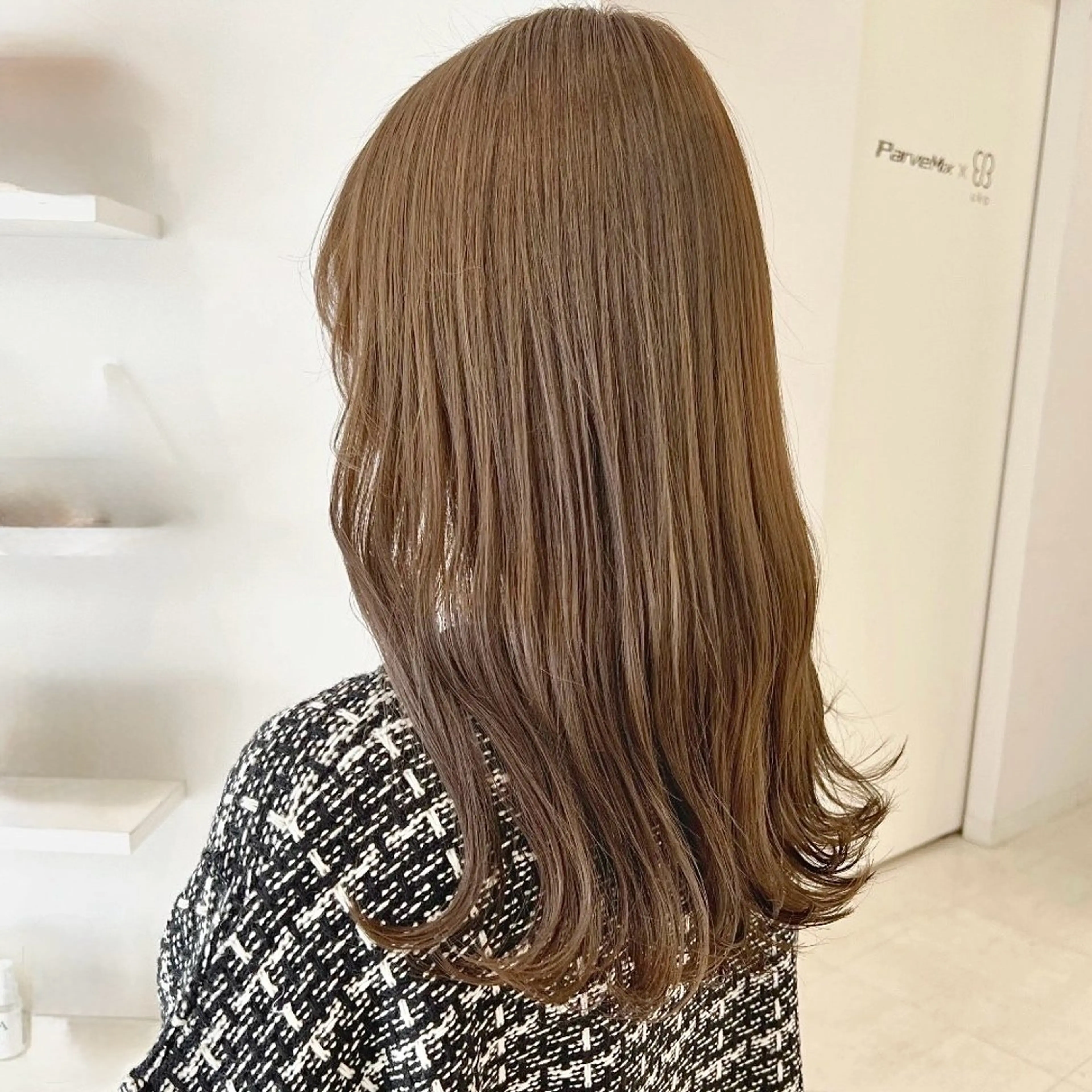 セミロング カラー ヘアカラー ParveMix￤ 大賀さつき🍨🤍のヘアスタイル
