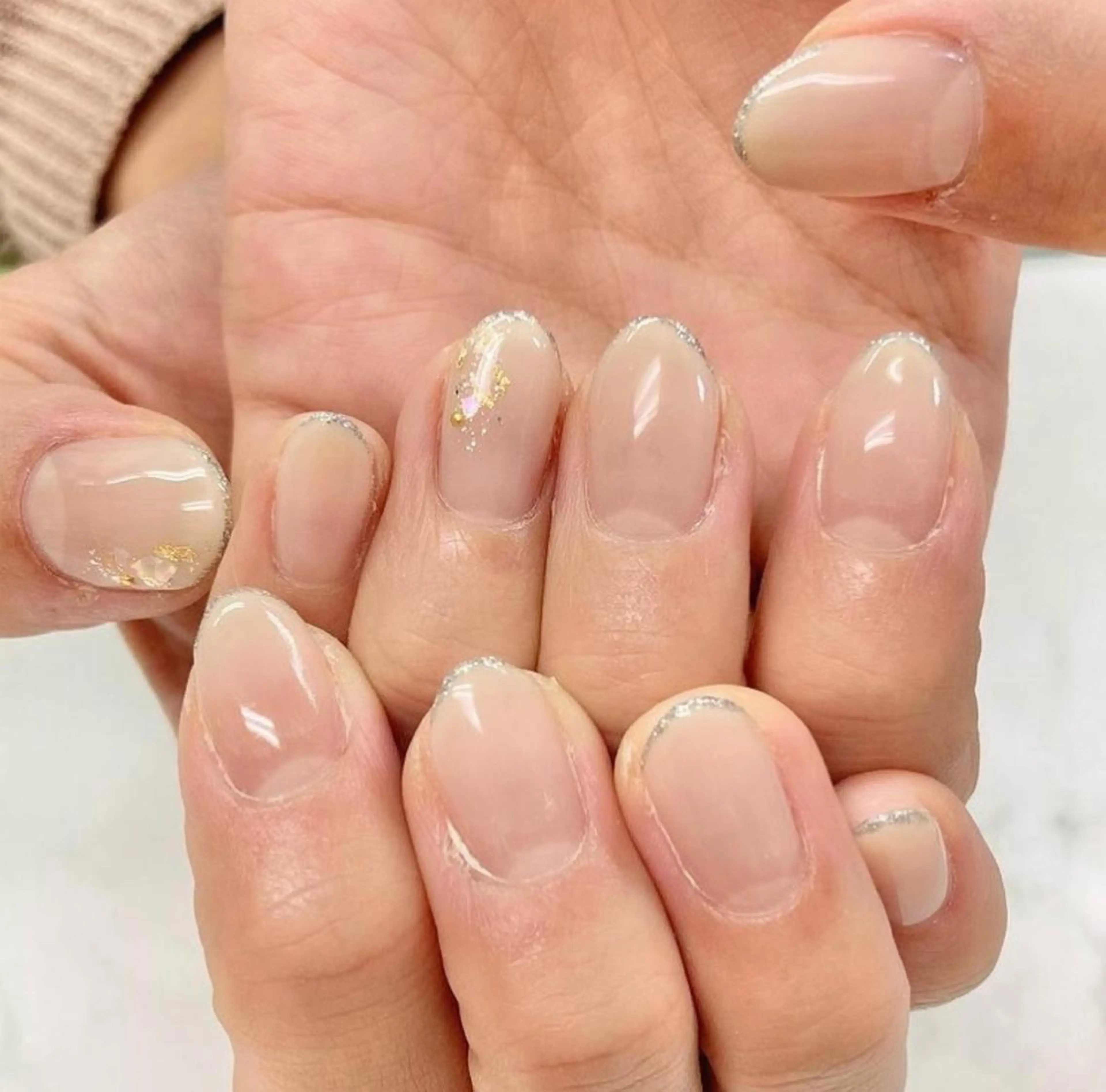 ネイル アートネイル ラメ(グリッター) シンプルネイル Mojyam nail所属・松本 実咲のネイルデザイン