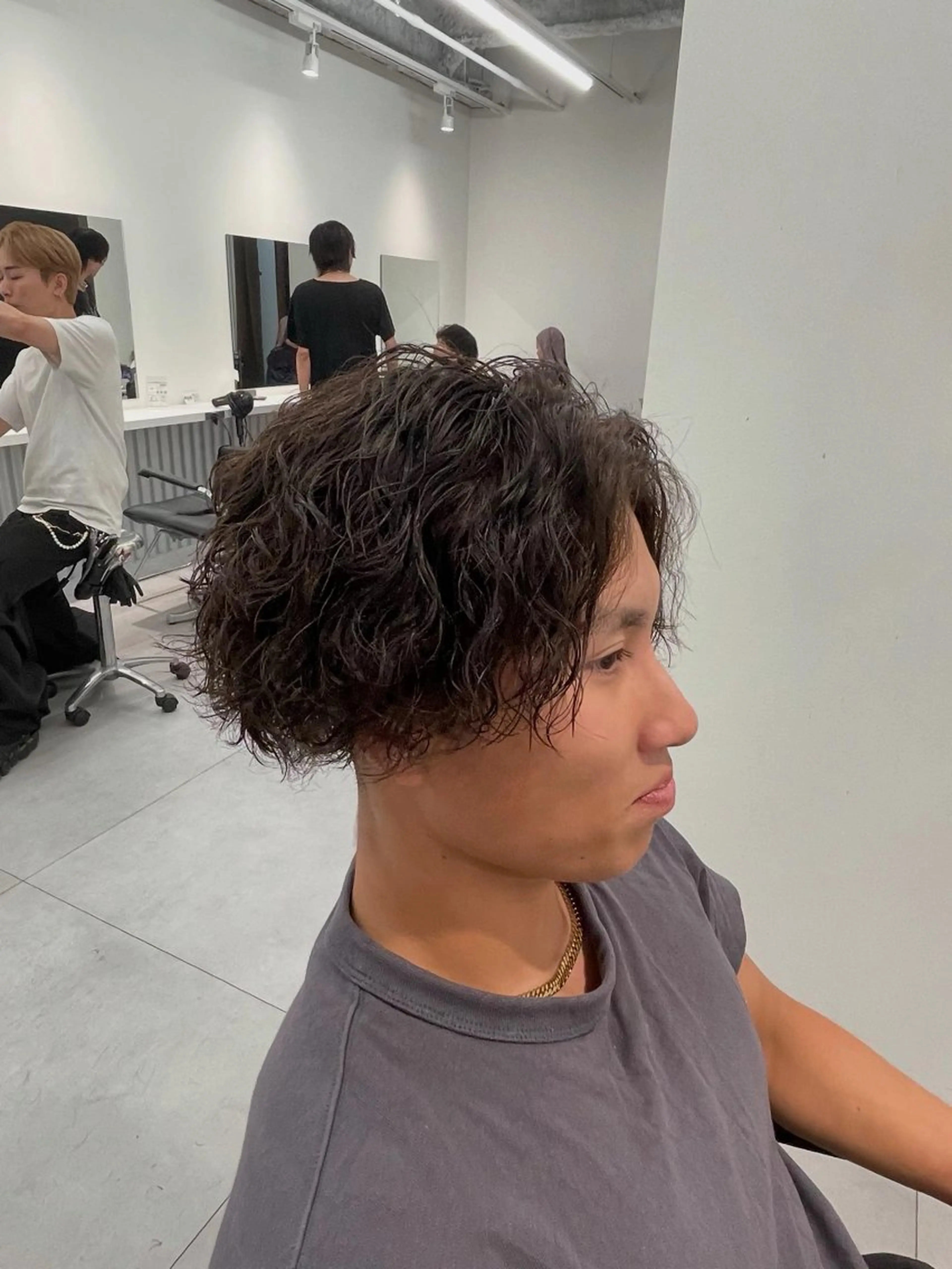 ロング カラー パーマ メンズ メンズパーマ メンズ特化/パーマ 短髪パーマ/来星のヘアスタイル