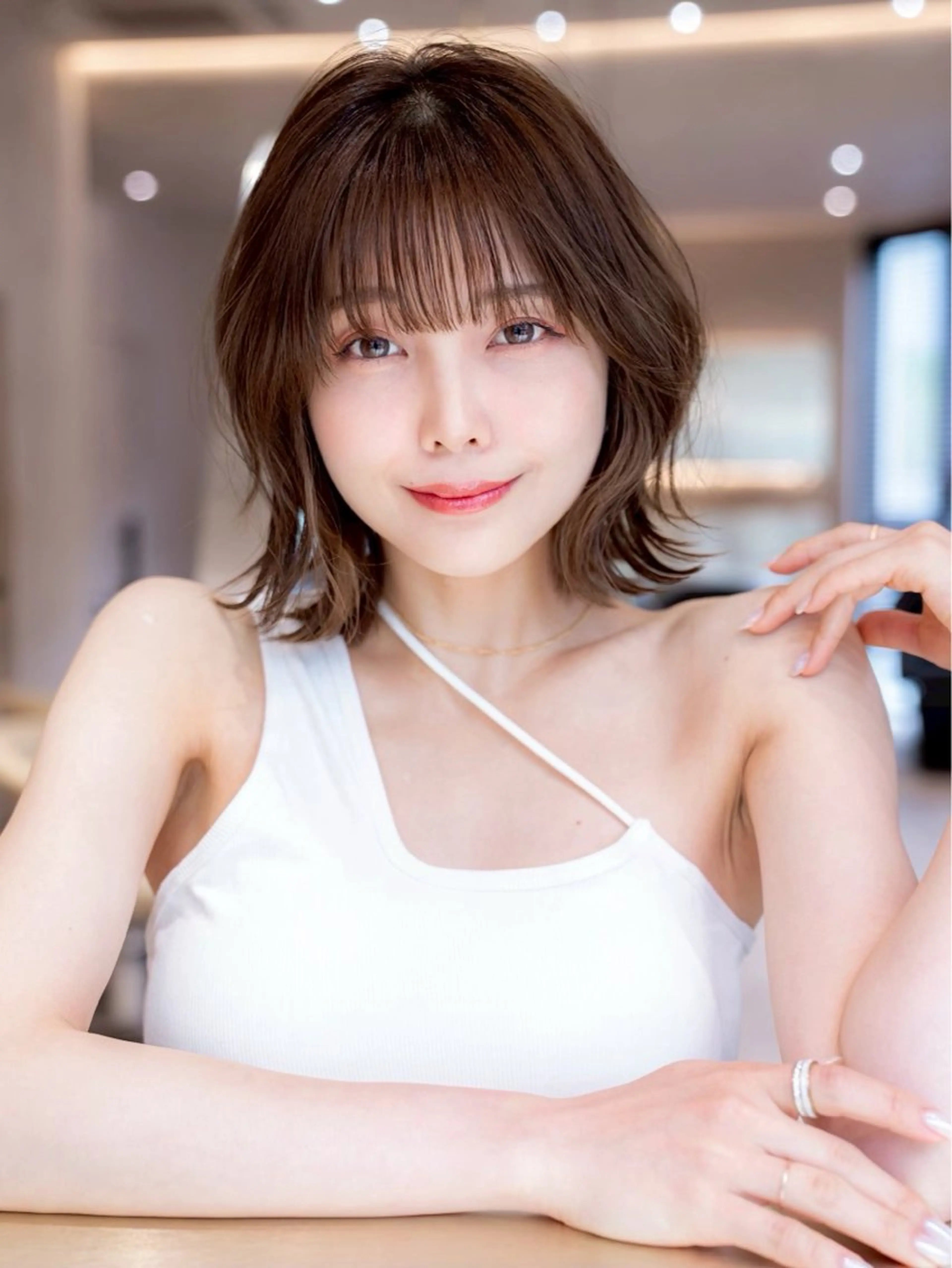 ミディアム カラー カット ヘアカラー トリートメント 渋谷/レイヤーボブ・ 韓国ボブ特化/楓のヘアスタイル