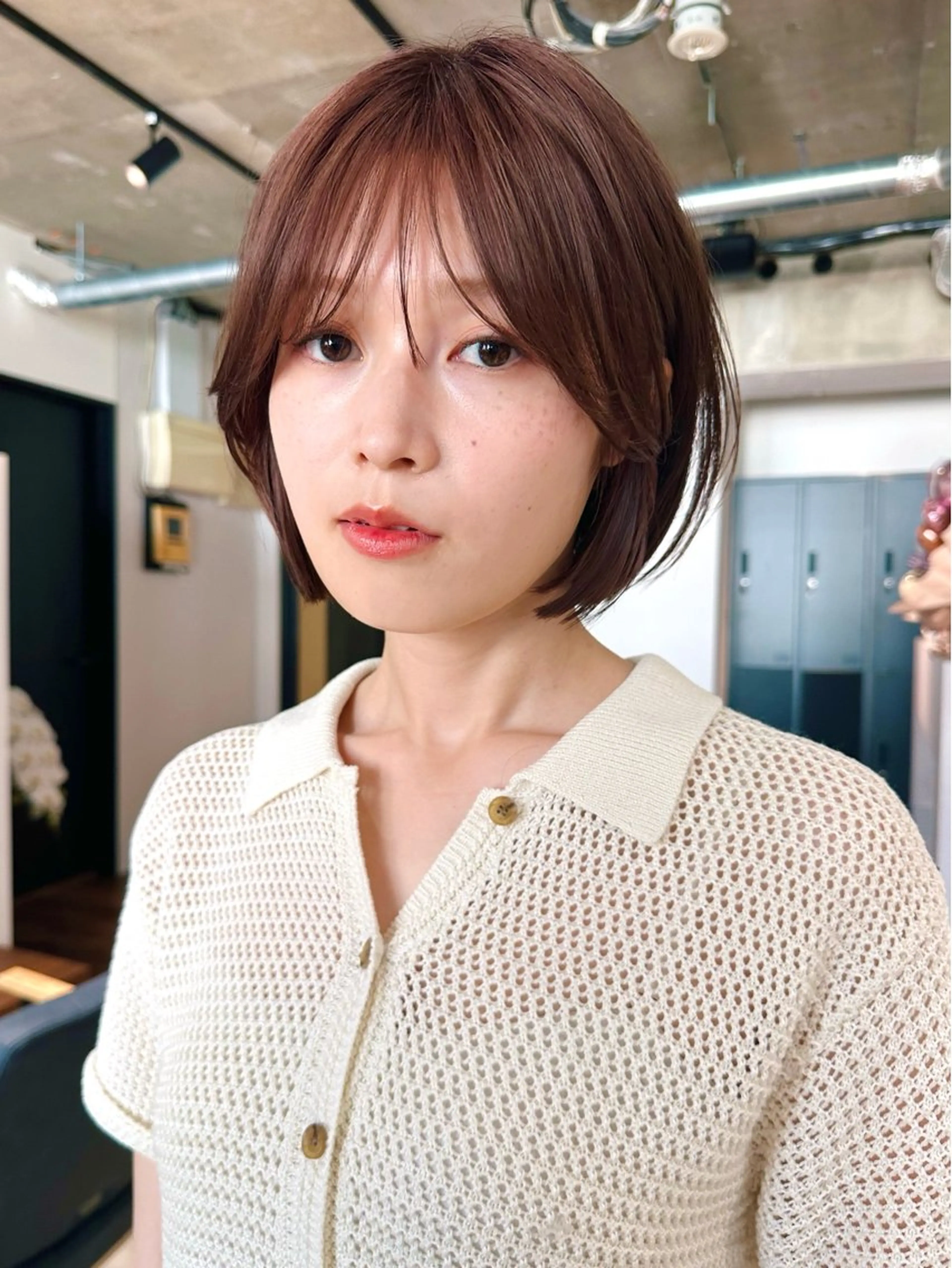 ショート カラー パーマ 🫧小顔×似合わせ× 透明感カラー🫧のヘアスタイル