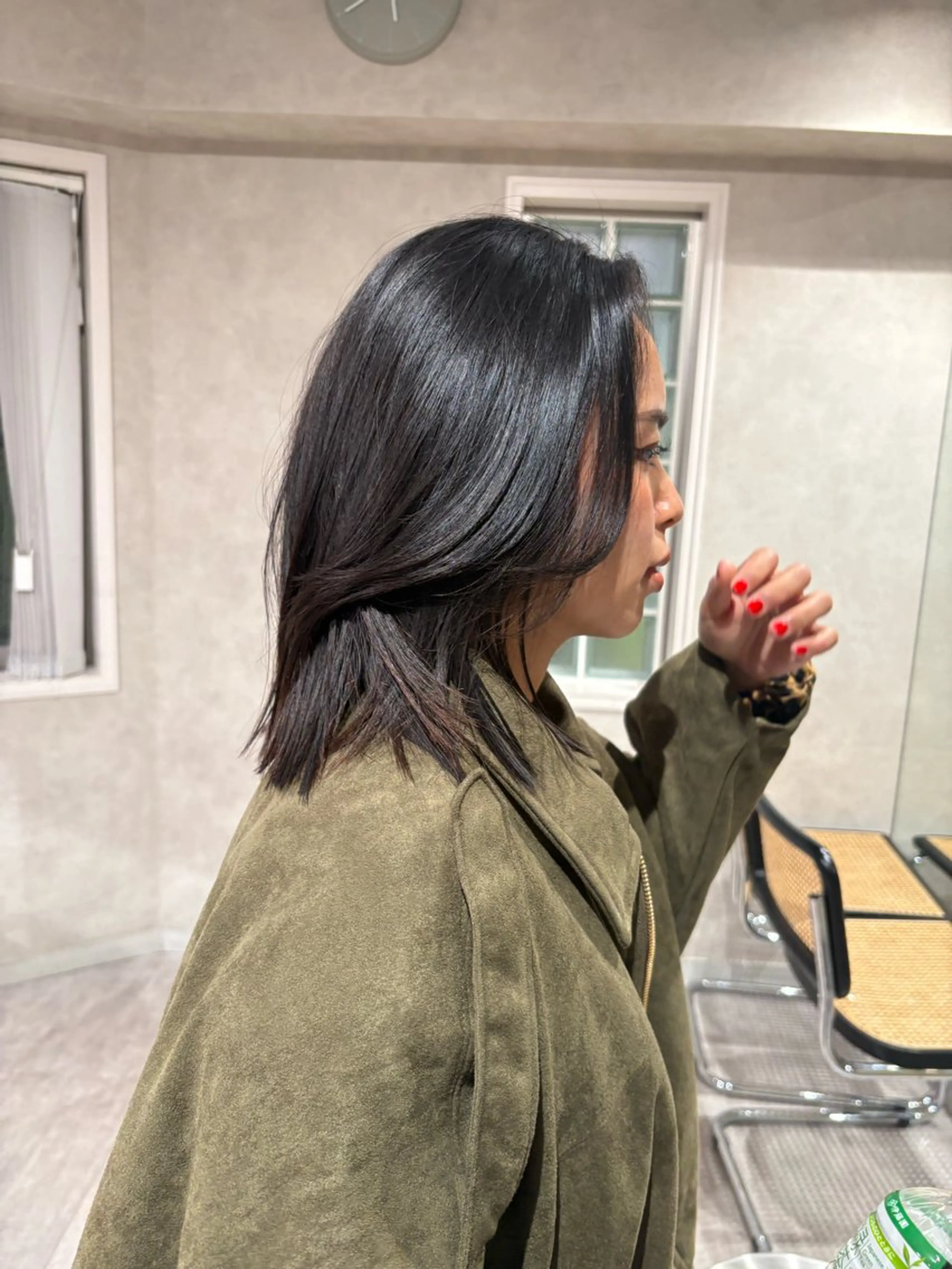 ミディアム 顔周りカット レイヤーカット カット ヘアカラー 透明感カラー/海外風 レイヤー/mao🗽のヘアスタイル