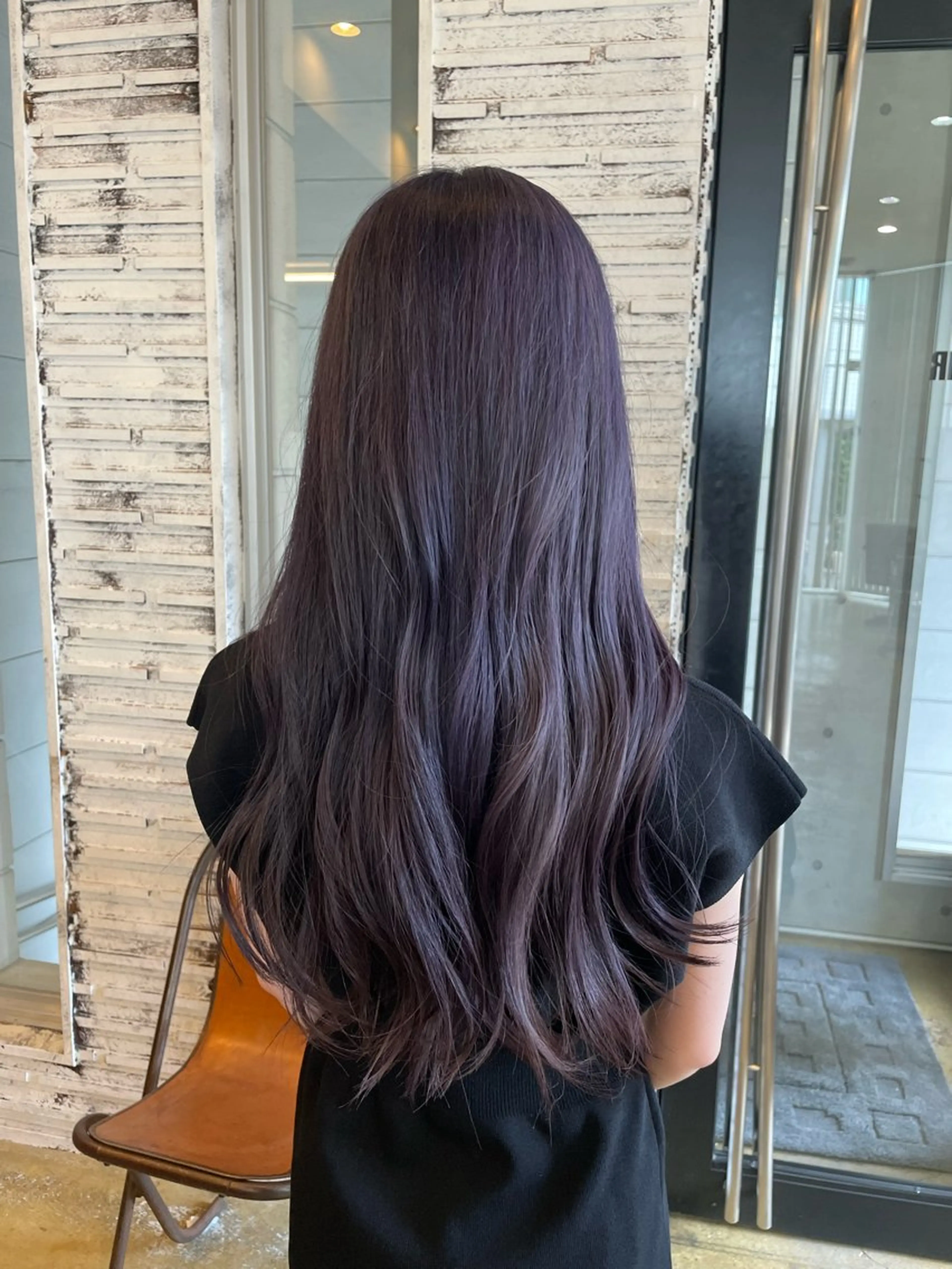 ロング ヘアカラー アイブロウリフト パーマモデル/はなのヘアスタイル