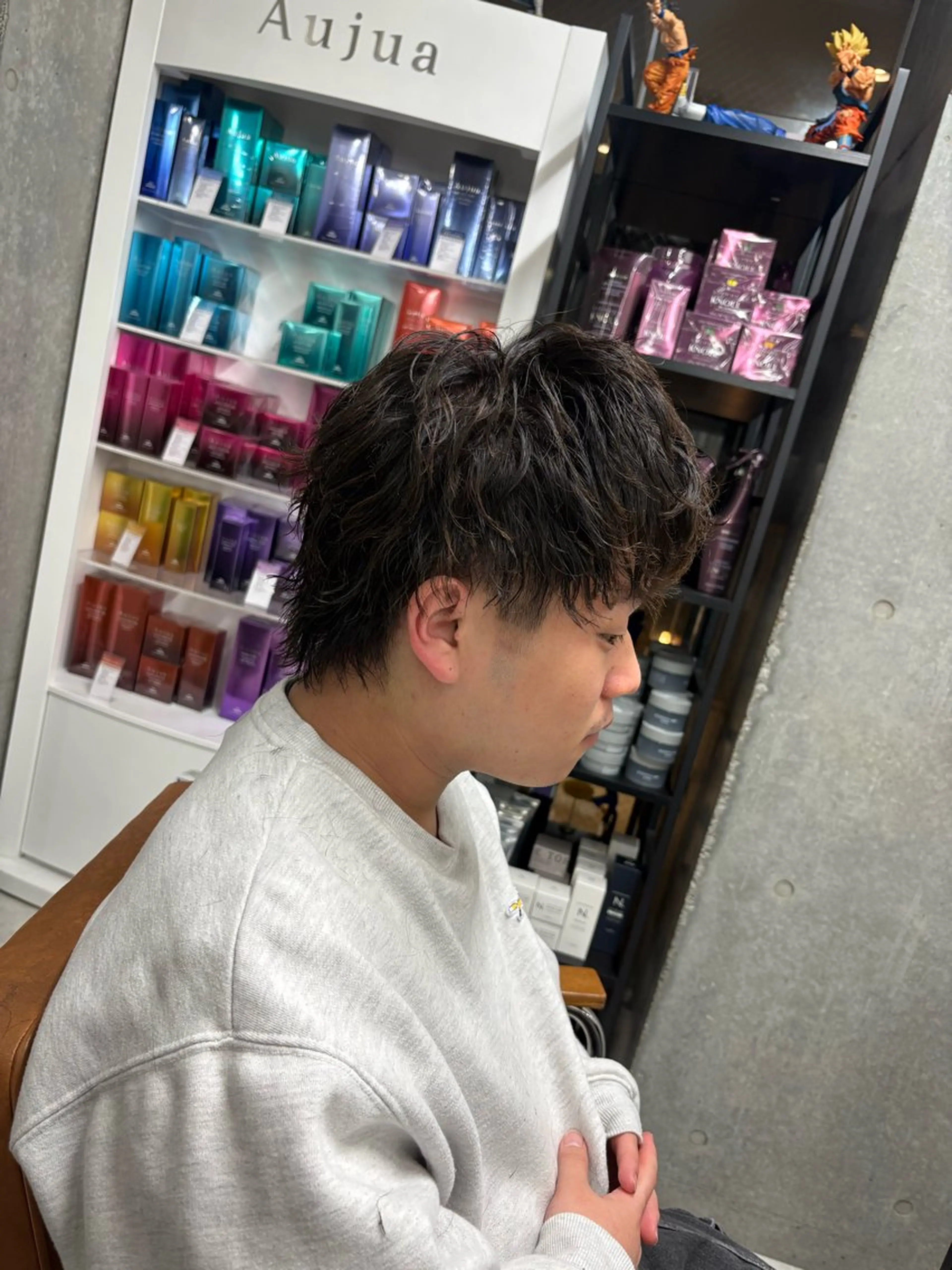 ショート パーマ マレットヘア メンズパーマ特化 園田　楓莉のヘアスタイル