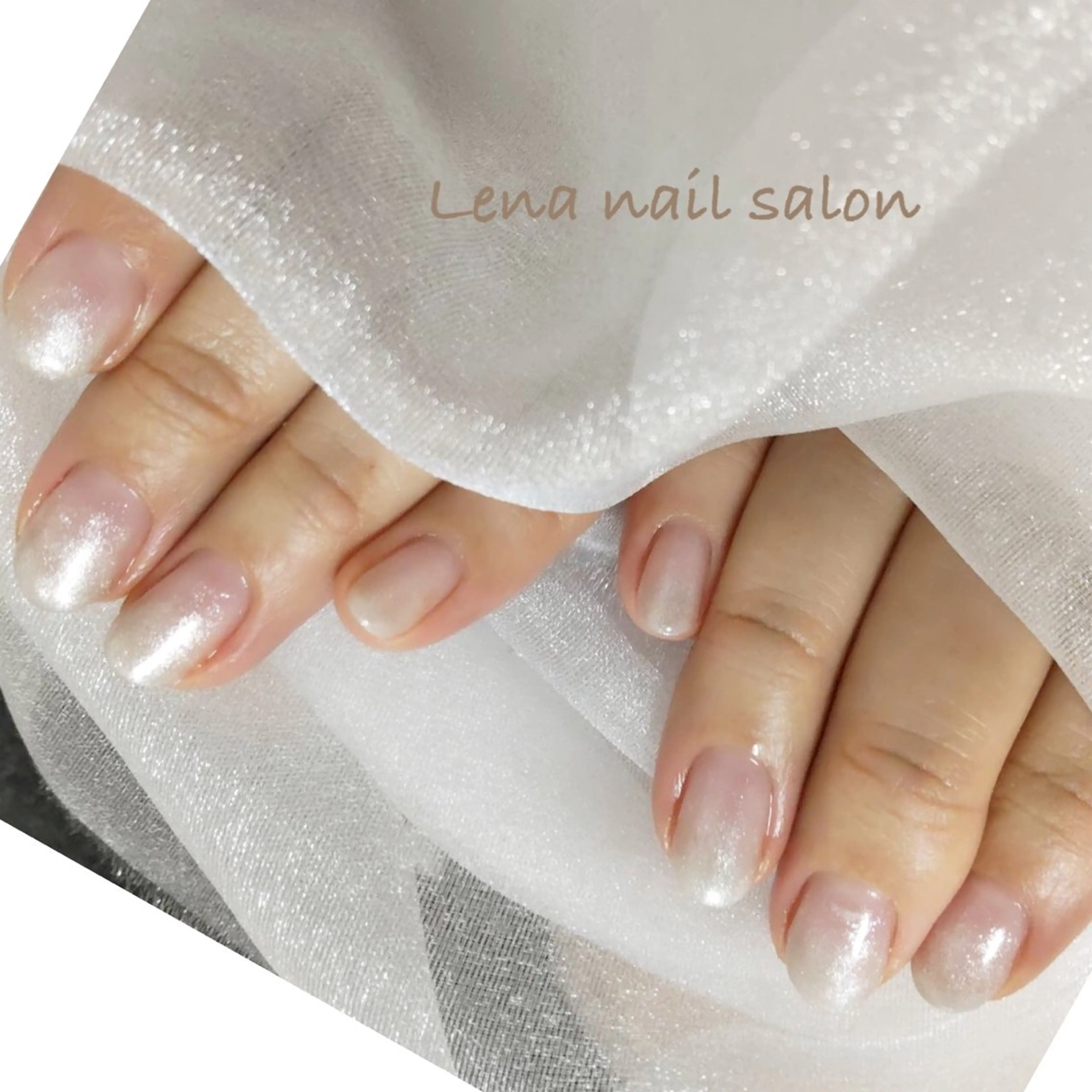 ネイル ジェルネイル オフィスネイル パラジェル シルバー シンプルネイル ハンドネイル 自爪育成ネイルケア Lena  nailのネイルデザイン