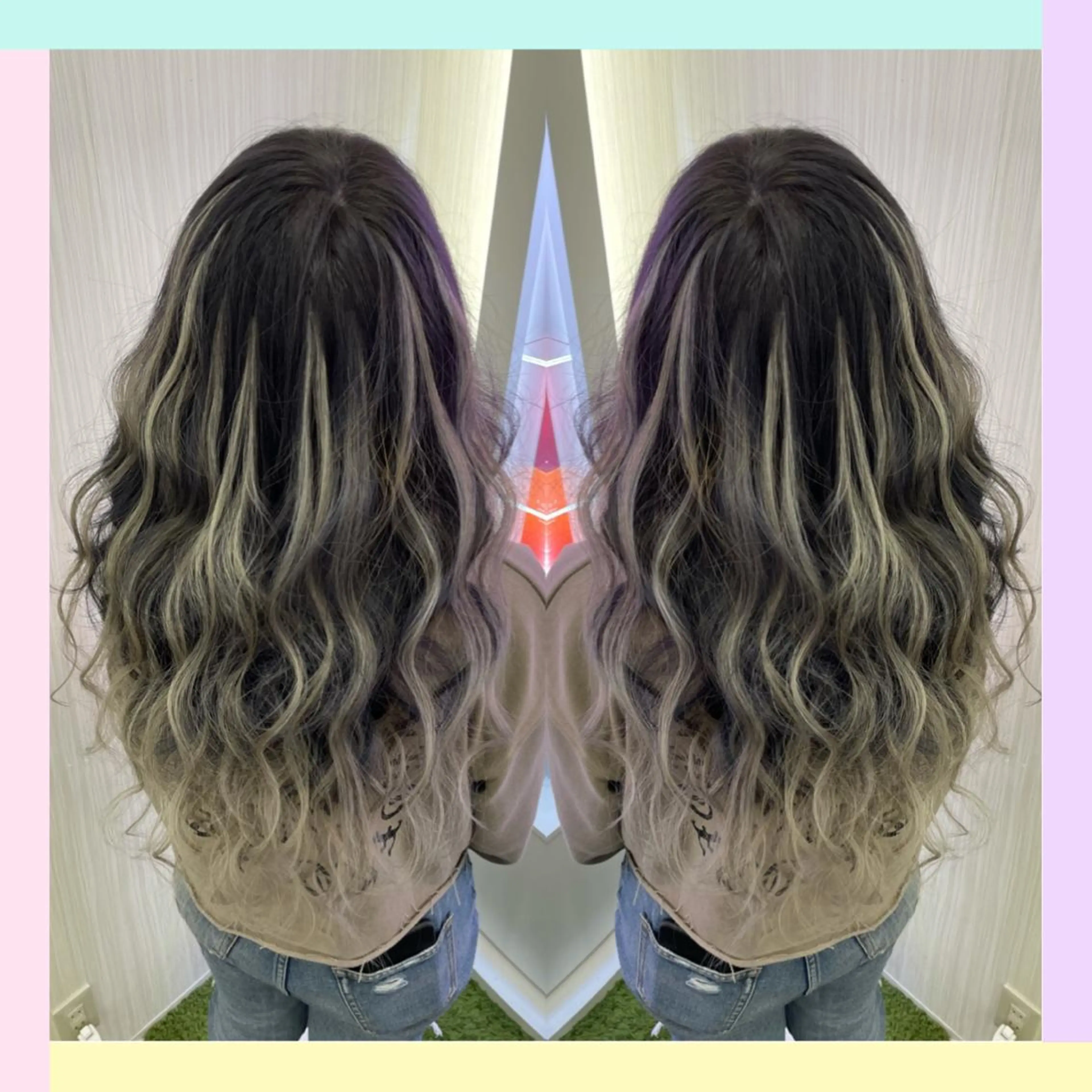 ロング カラー れん/ハイトーン /エクステ/韓国風のヘアスタイル