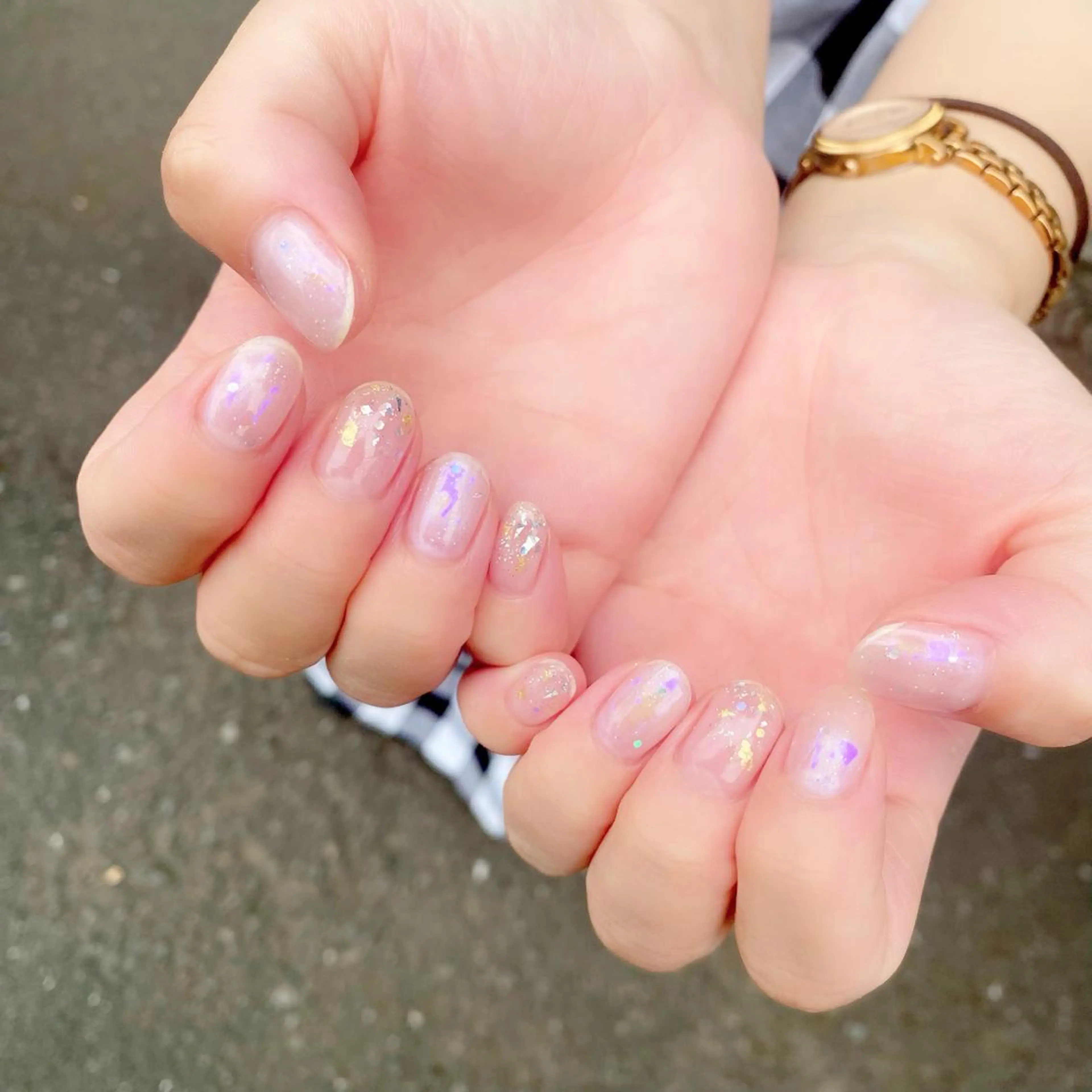 ネイル オーロラネイル キラキラネイル ハンドネイル Salon Ｋのネイルデザイン