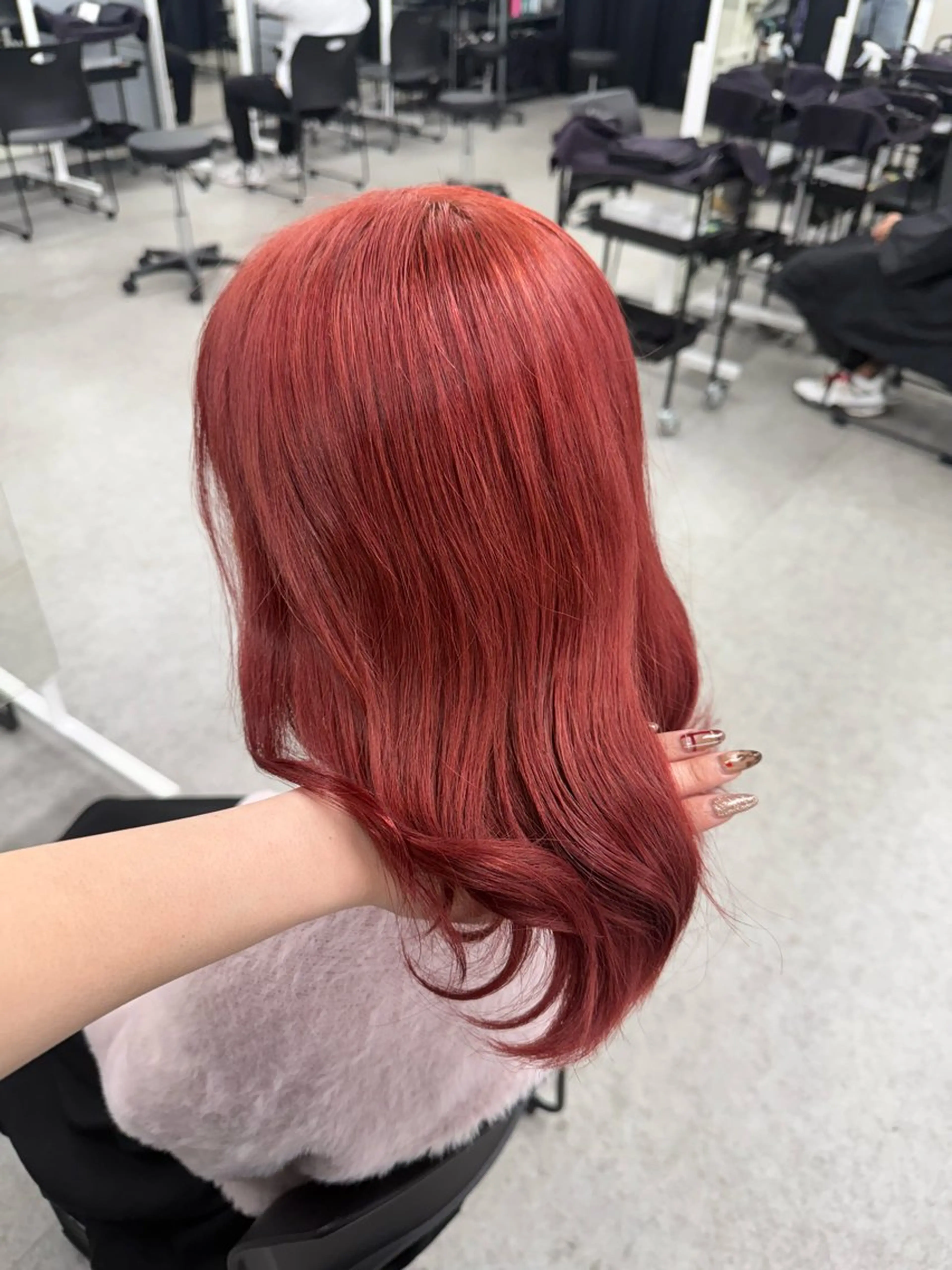 セミロング カラー ヘアアレンジ ヘアカラー トリートメント 暖色・髪質改善🍒 吉武杏莉のヘアスタイル