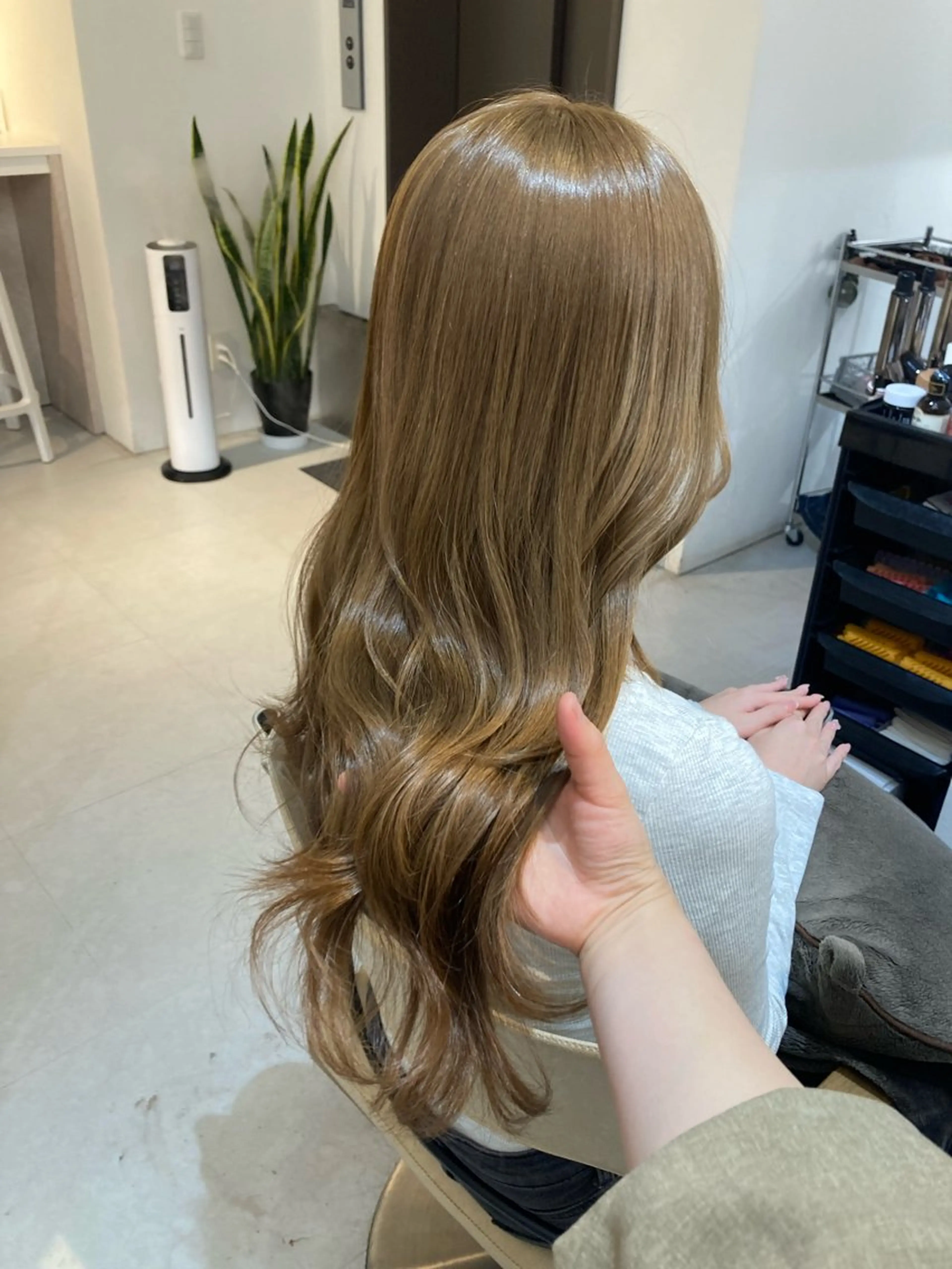 ロング カット ヘアカラー トリートメント ✨色持ちの良い艶 カラー✨蟹江真世のヘアスタイル