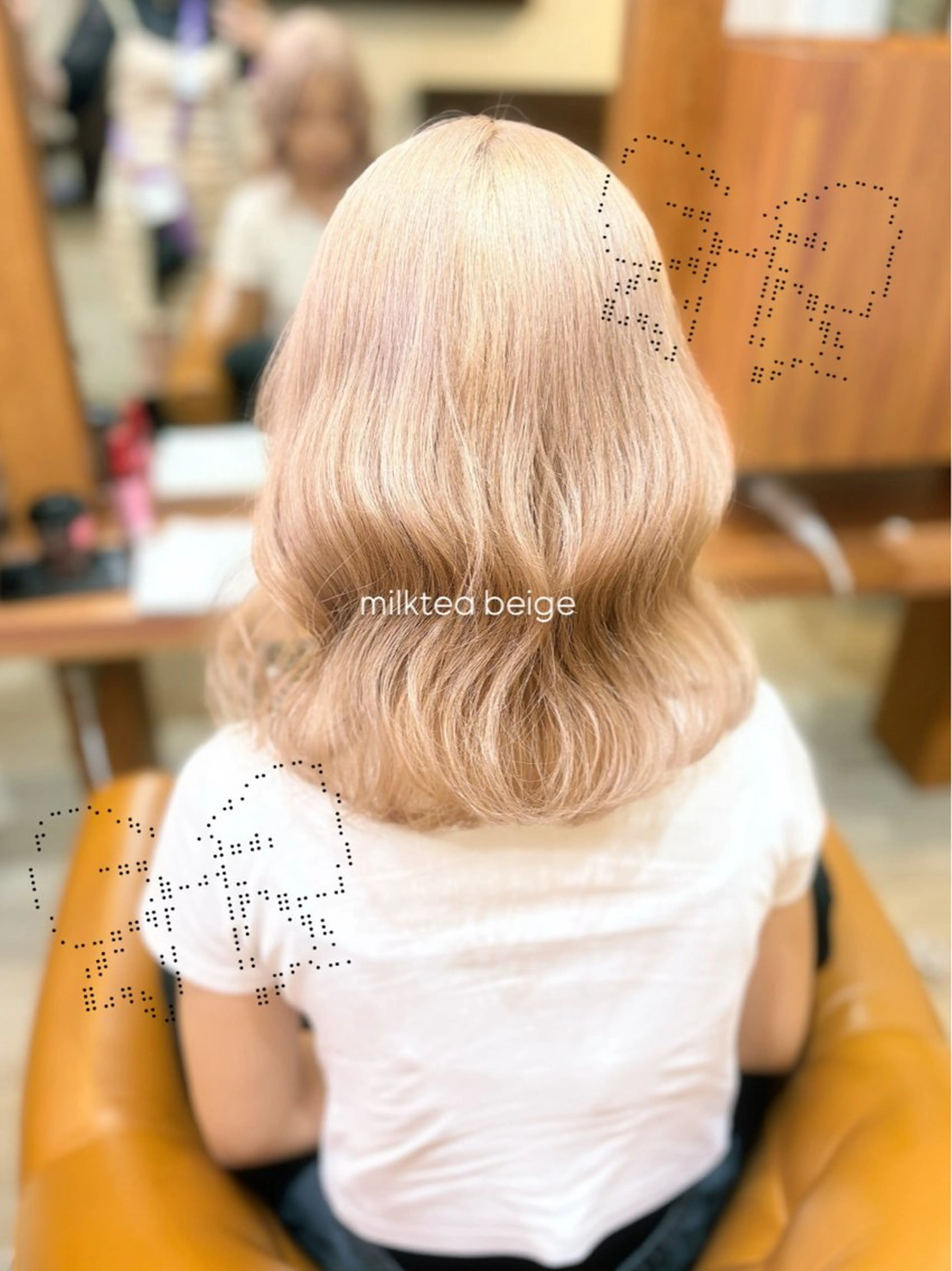 ミディアム カラー ブリーチ 阿部 愛理のヘアスタイル