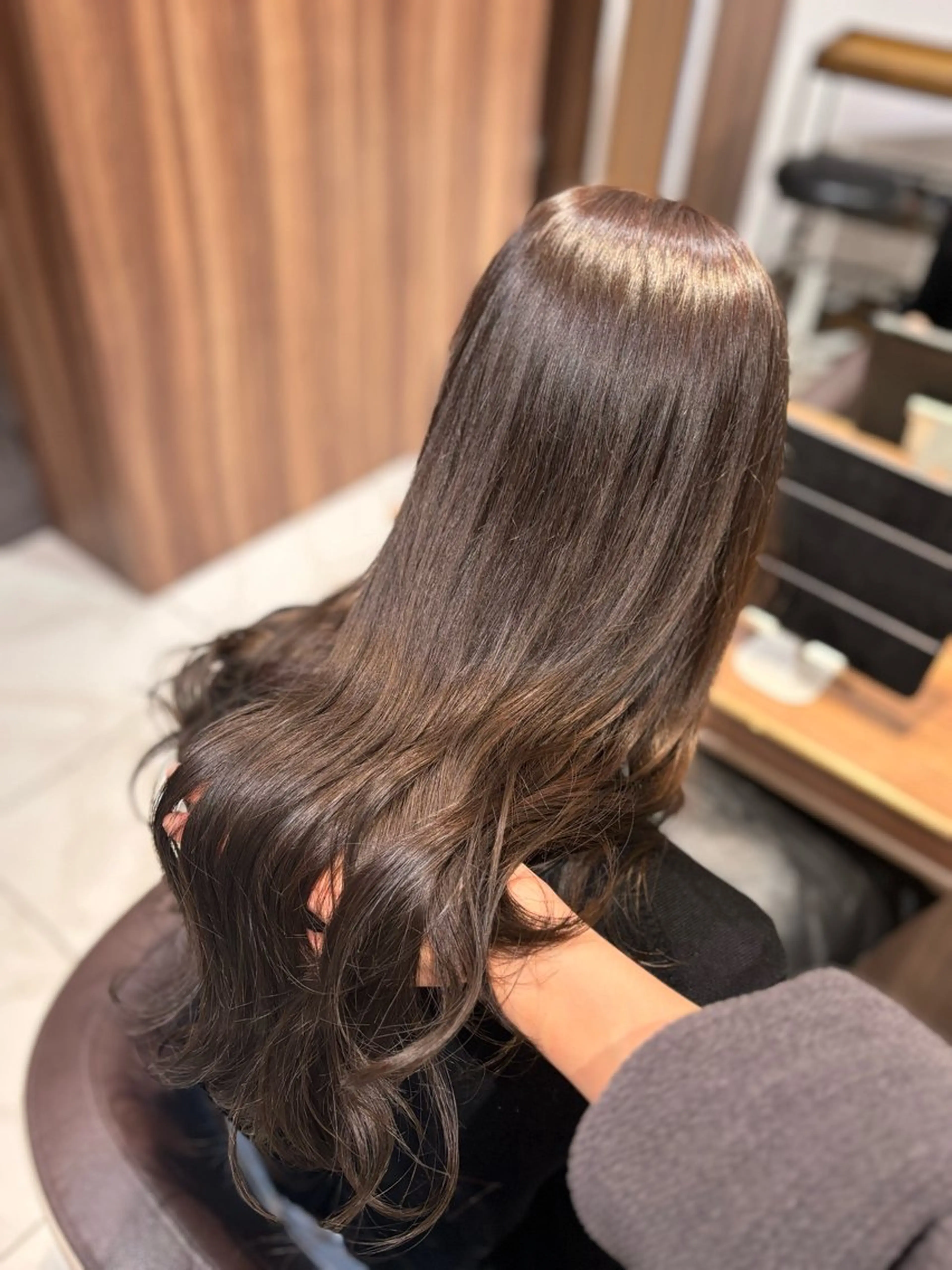 ロング パーマ ツヤ髪縮毛矯正💫/ ハイトーン/あゆみのヘアスタイル