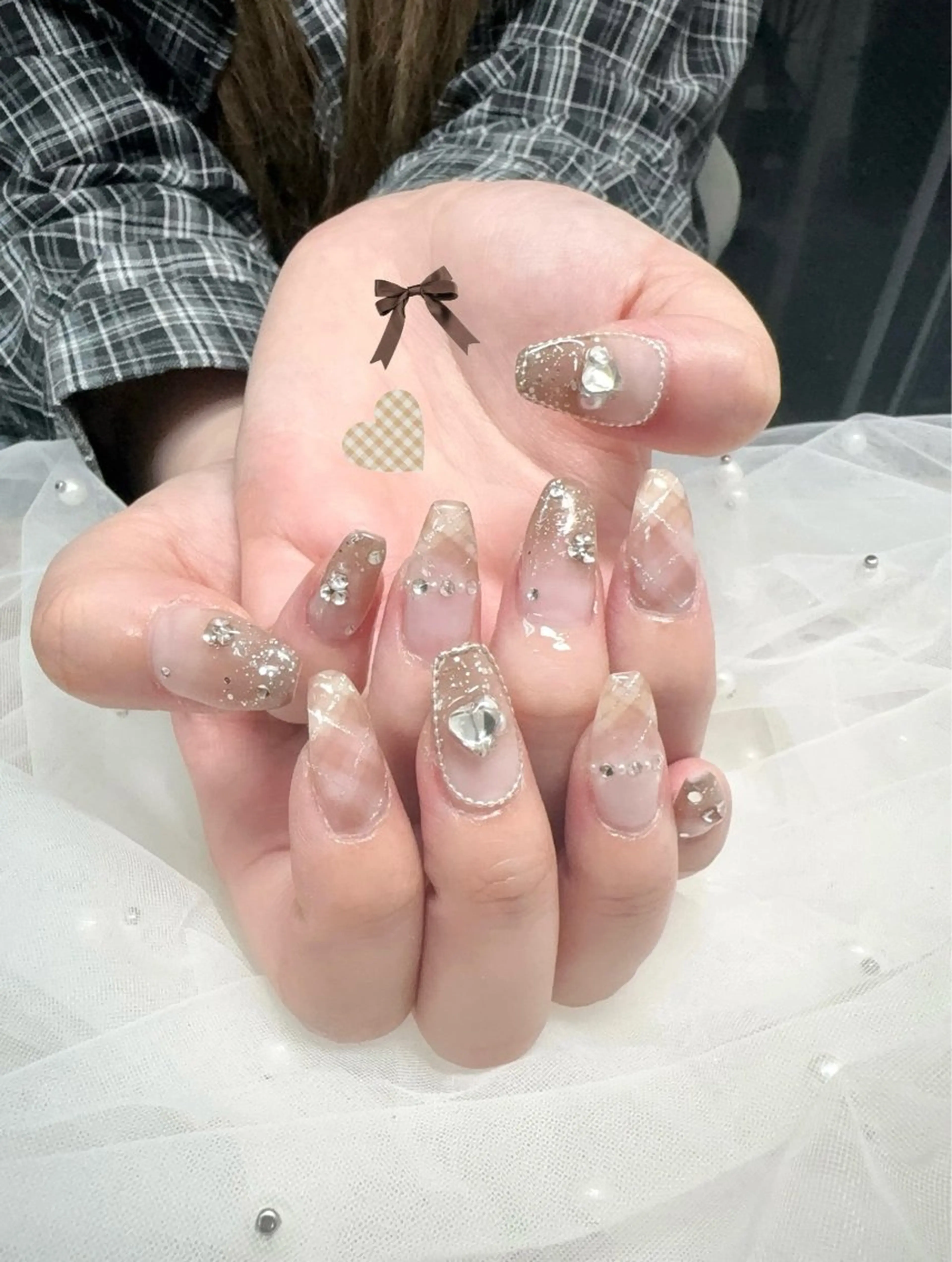 ネイル アートネイル ハート 持ち込み ワンホンネイル Nailsalon mui.所属・中家 亜紗子のネイルデザイン