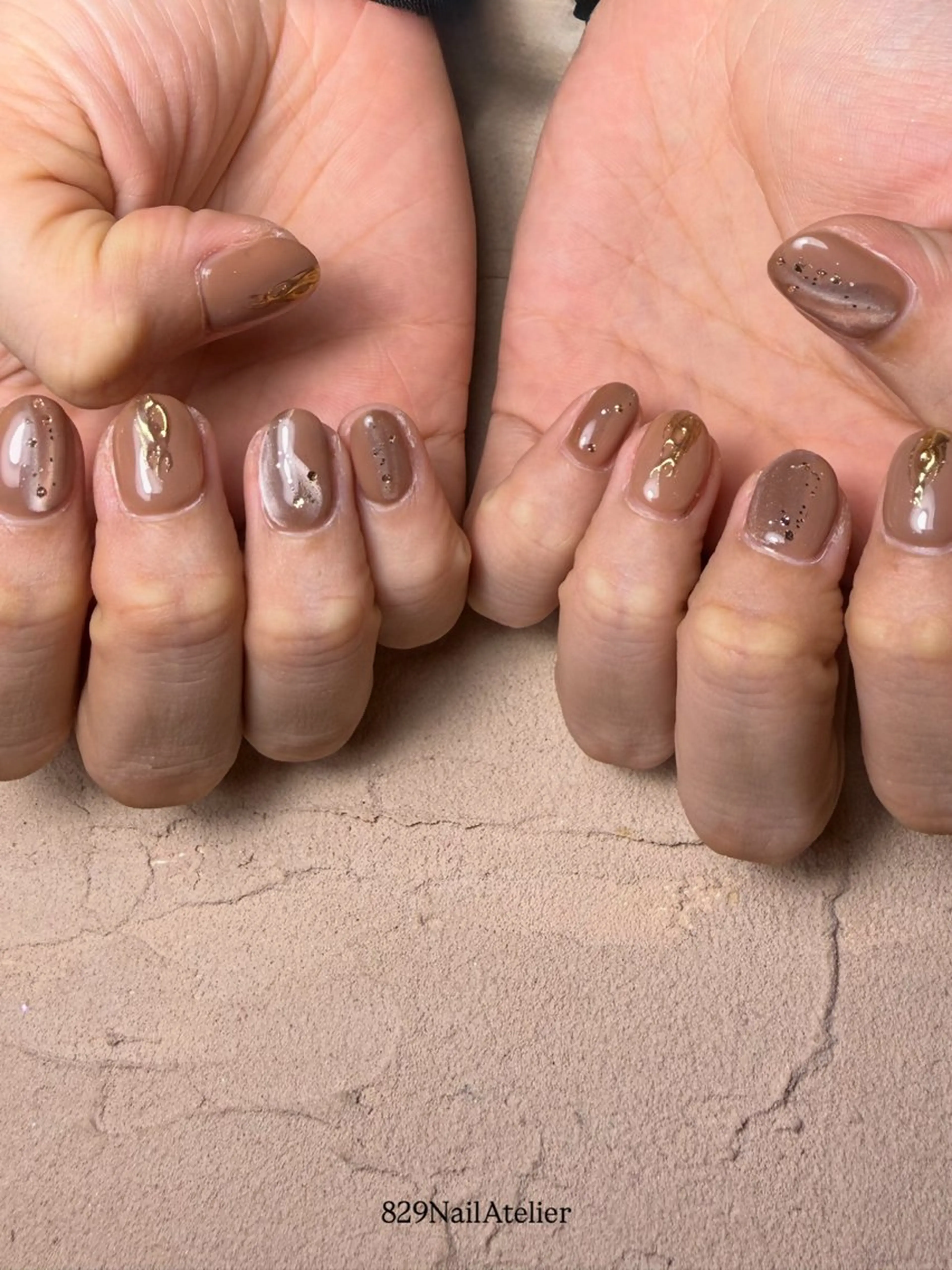 ネイル マグネットネイル ミラーネイル ニュアンスネイル ハンドネイル 829NailAtelier所属・829 Wakanaのネイルデザイン