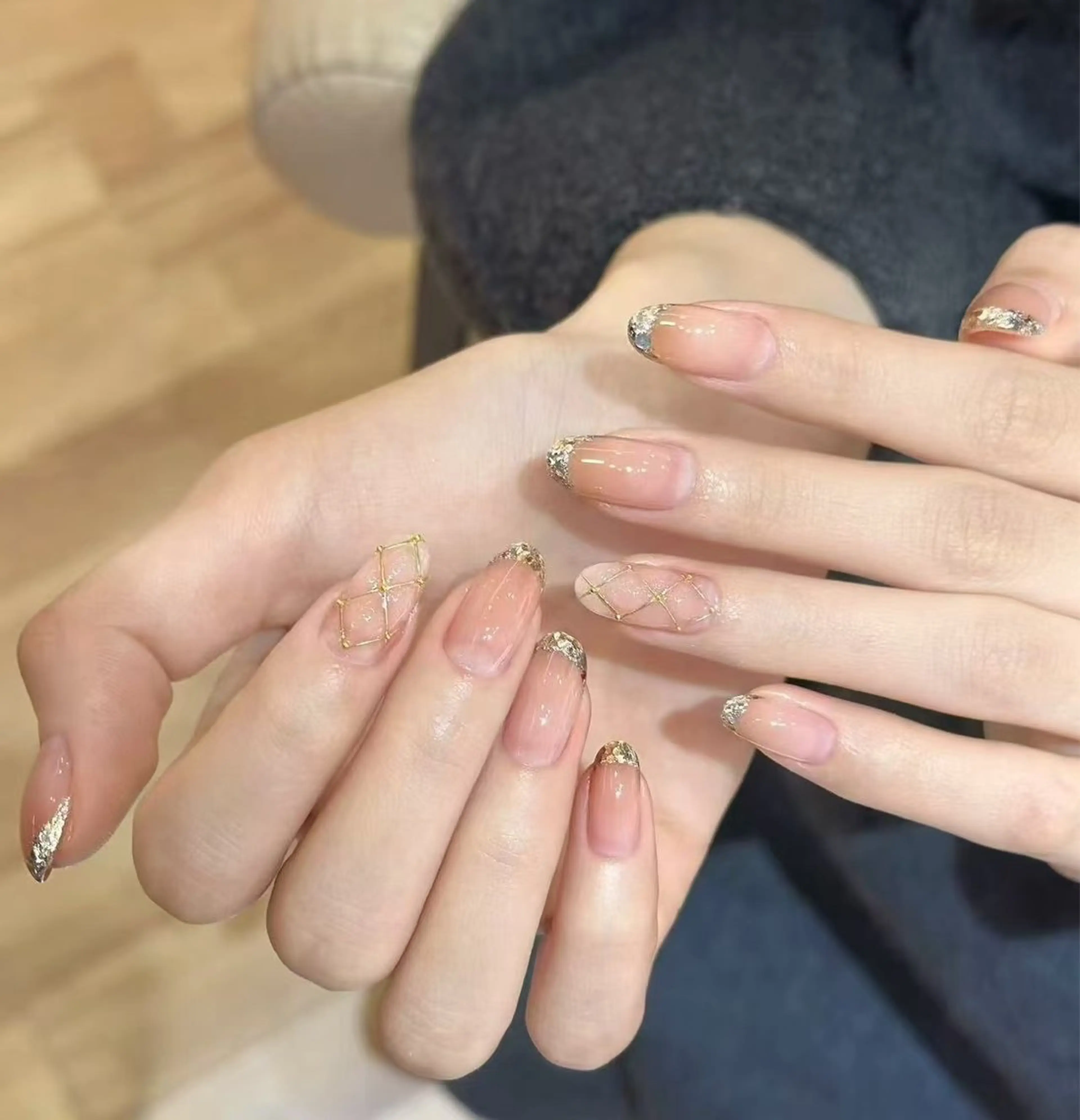 ネイル オーロラネイル フラワーネイル フットネイル フレンチネイル ジェルネイル ハンドネイル BabyYouMi ねねのネイルデザイン