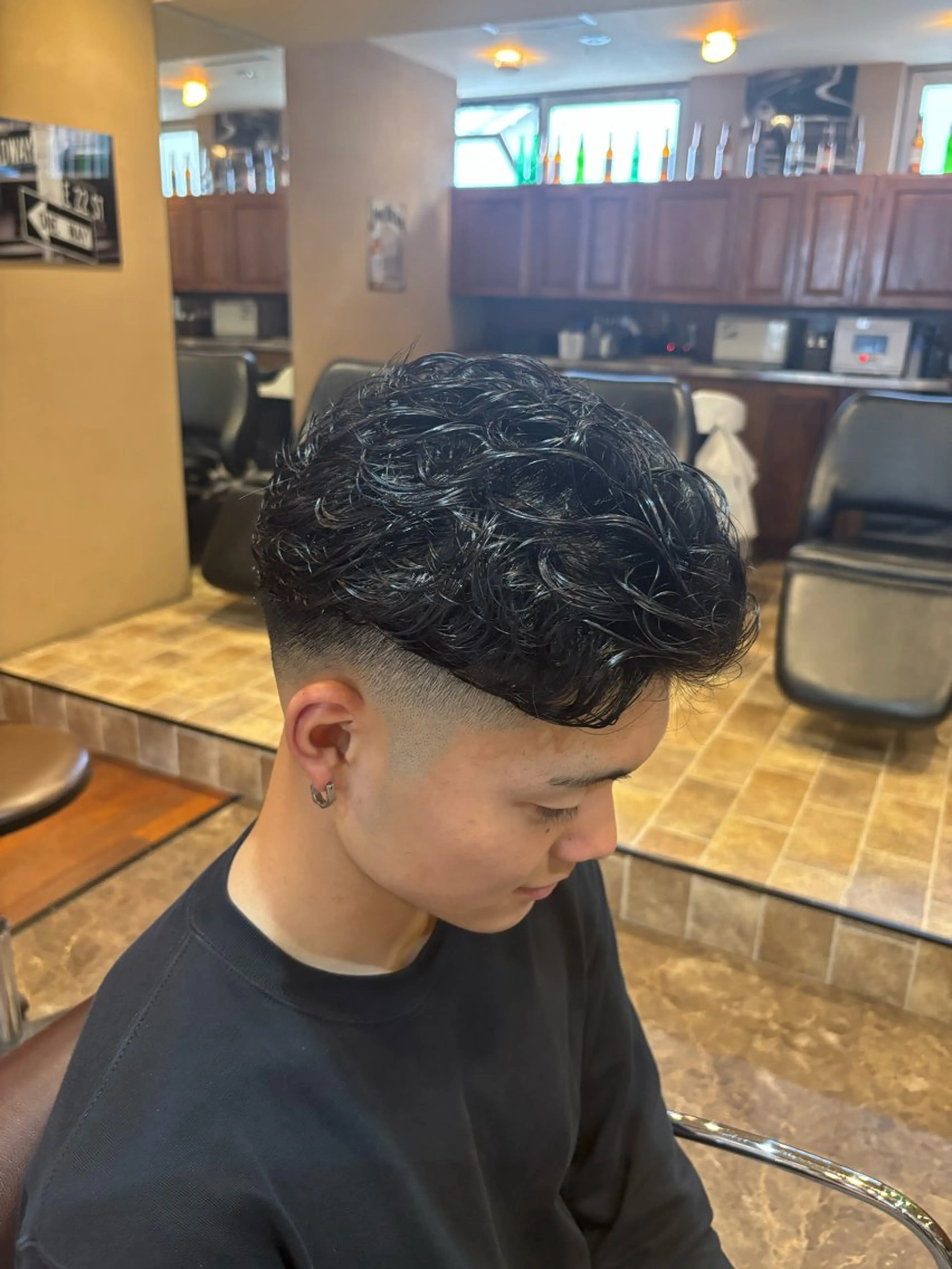 ショート パーマ メンズ オールバック メンズパーマ 💈LGC💈 SANAのヘアスタイル