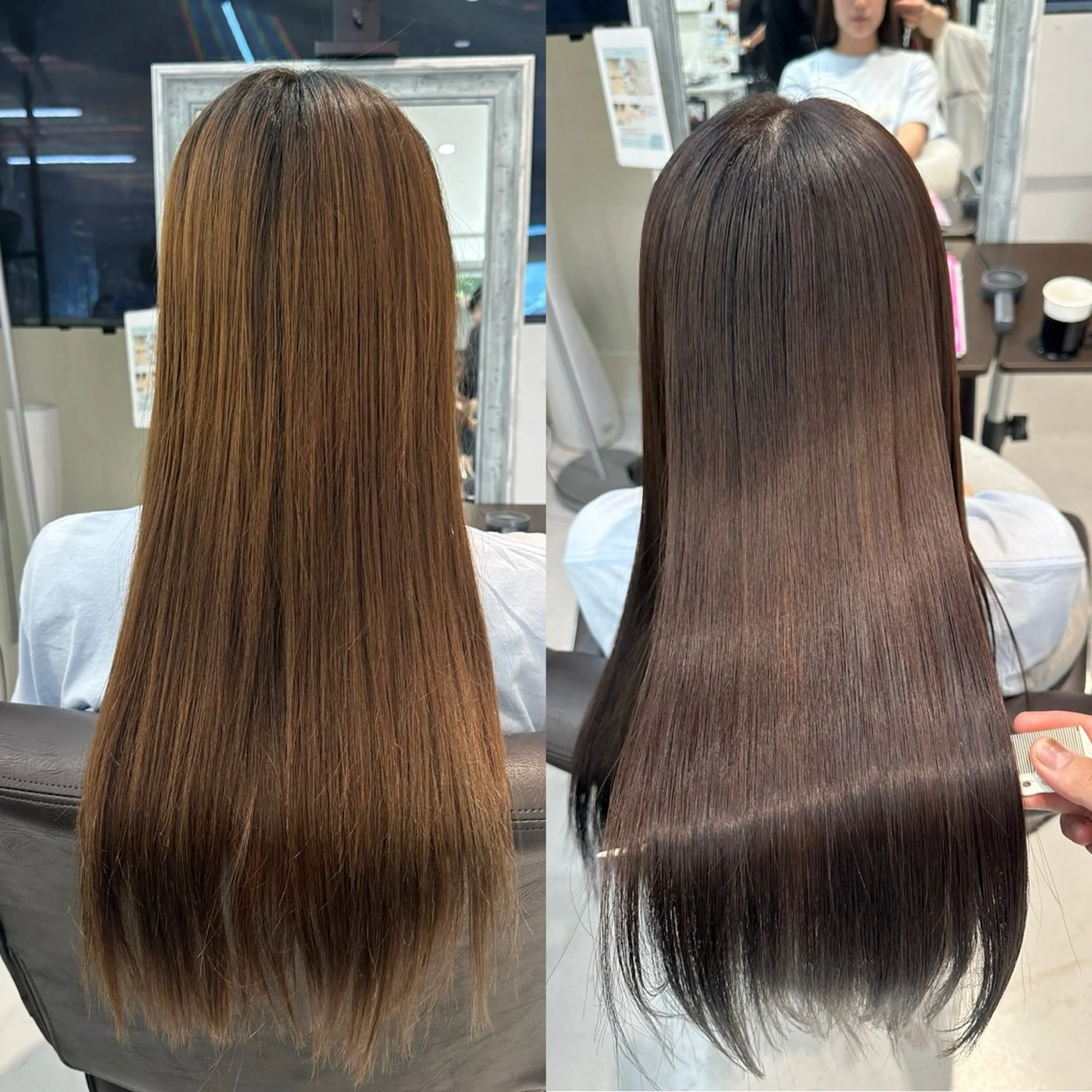 ロング カット ヘアカラー トリートメント 山崎結菜 🫧透明感カラーのヘアスタイル