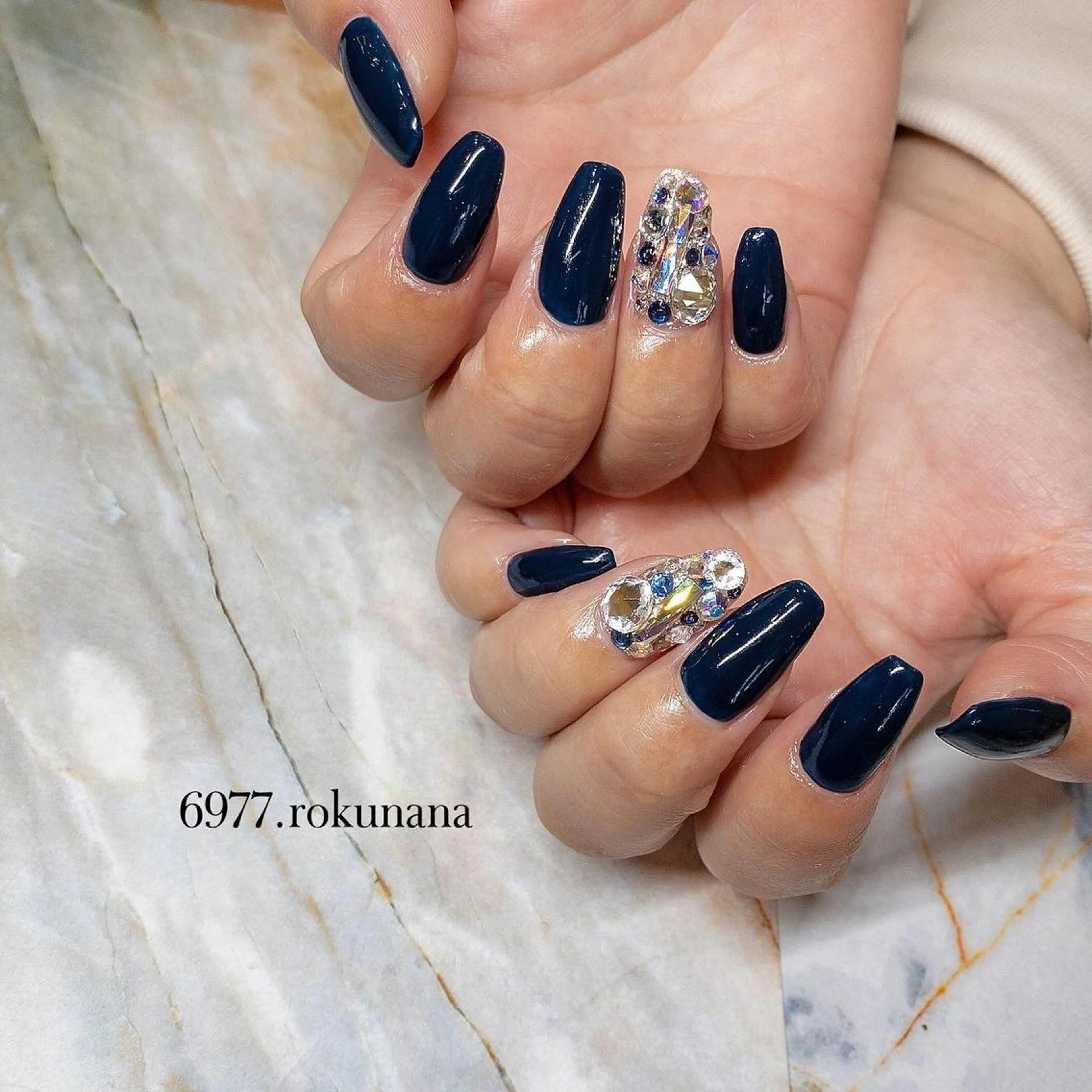 ネイル ストーンネイル ハンドネイル rokunana 佐野のネイルデザイン