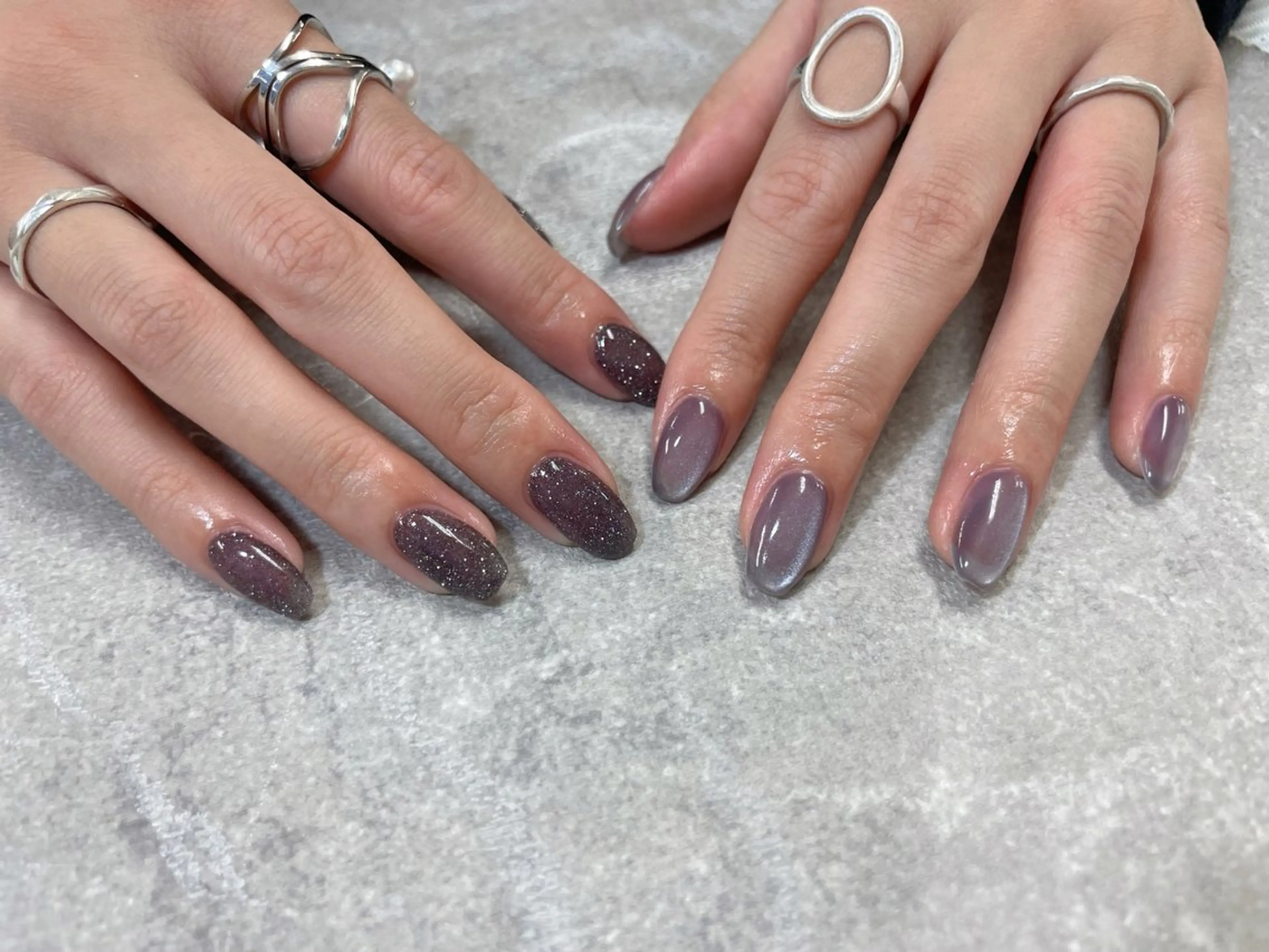 ネイル フラッシュネイル ラメ(グリッター) マグネットネイル foglia❁﻿. ⌇﻿imamuraのネイルデザイン