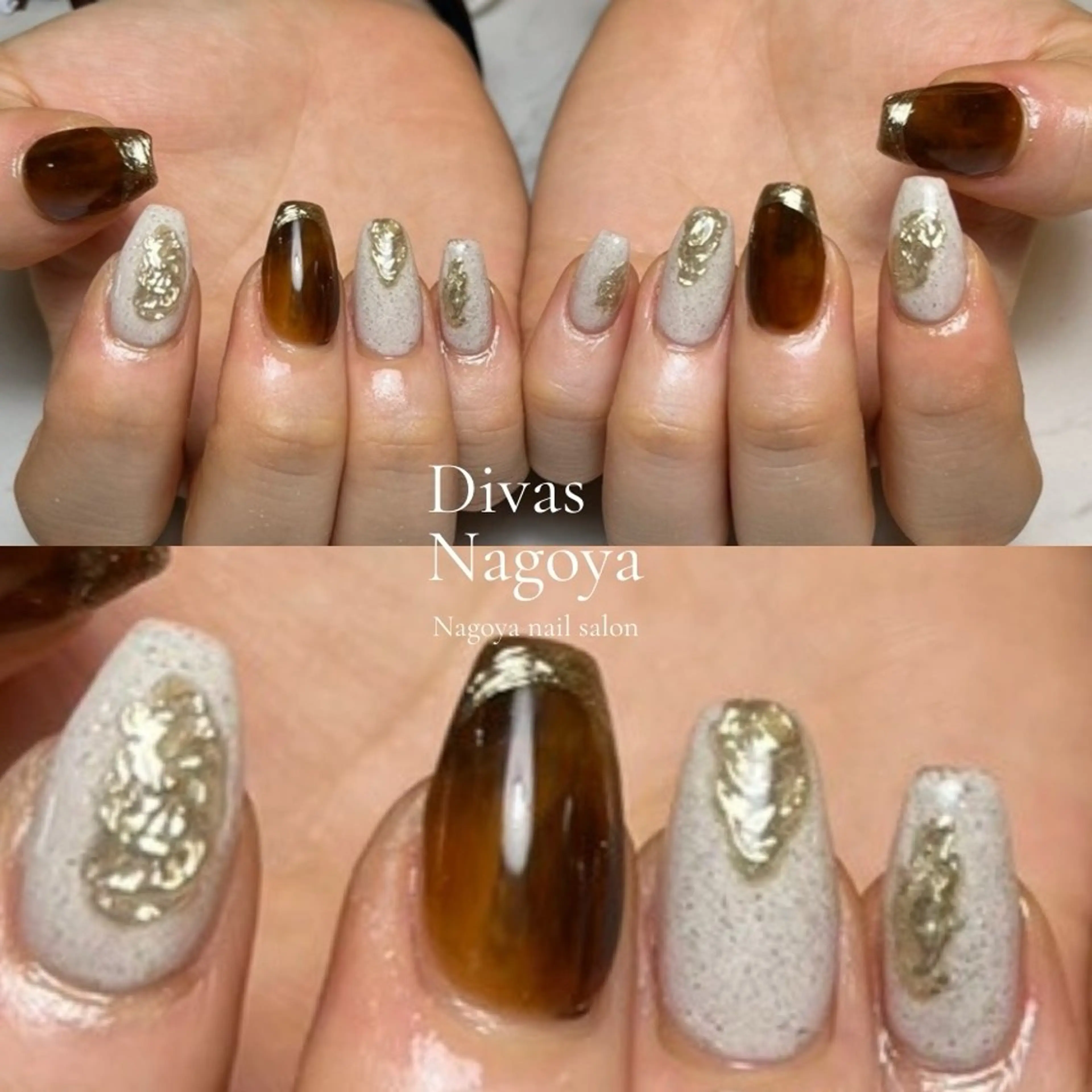 ネイル べっ甲ネイル 0203ムニムサン 💙Harukaのネイルデザイン