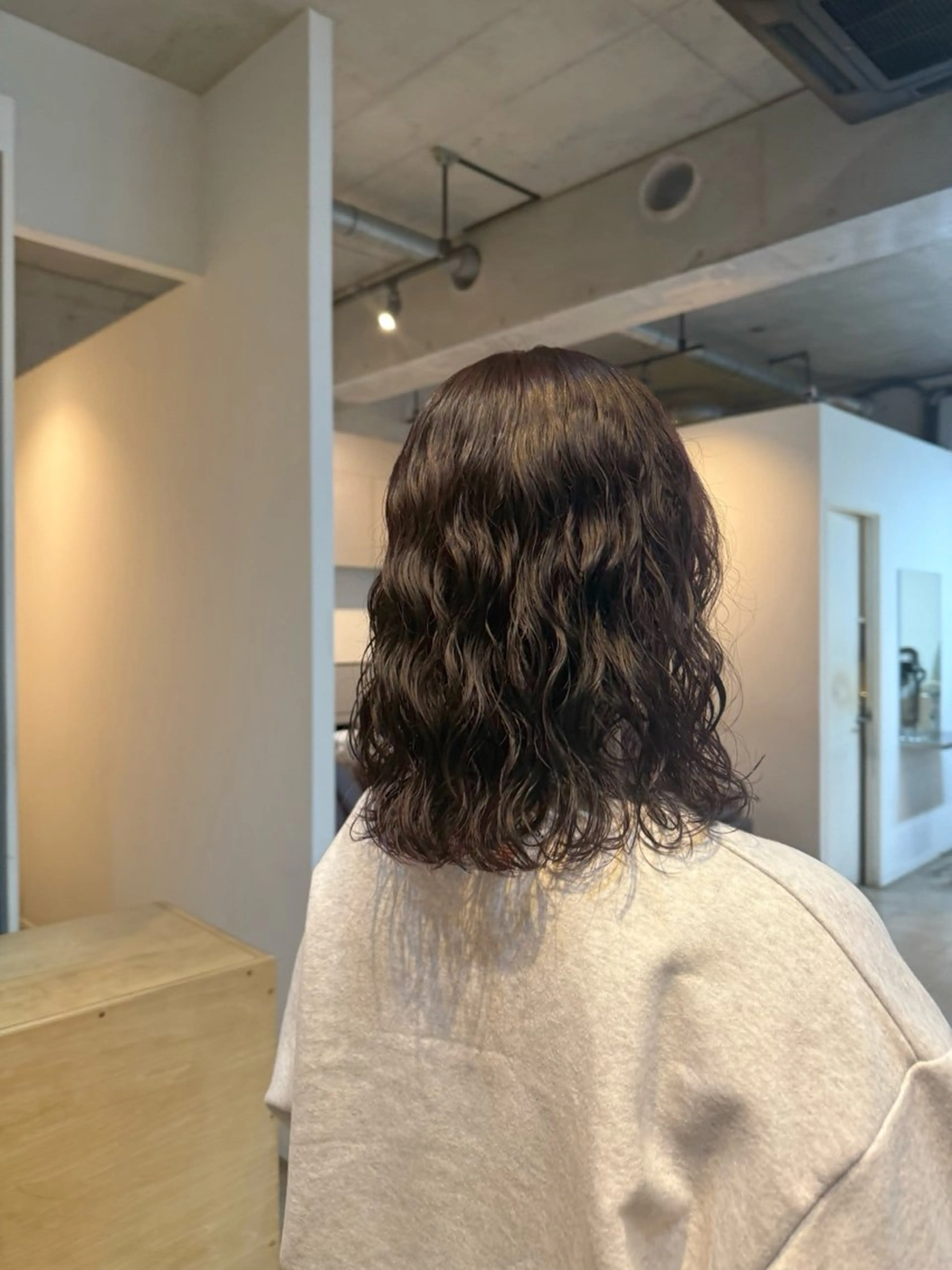 ミディアム カット パーマ トリートメント デジタルパーマ ウェーブパーマ/神野のヘアスタイル