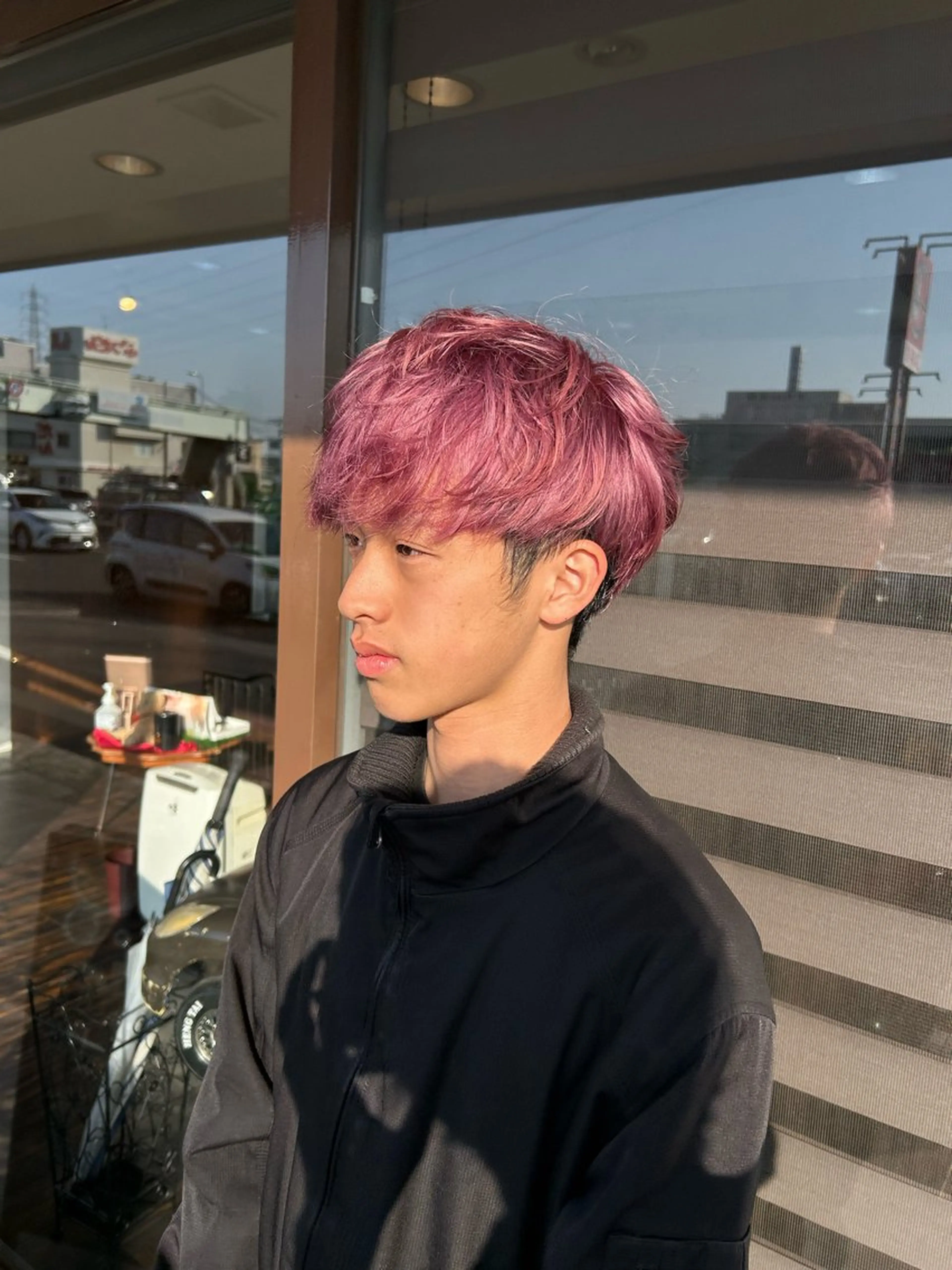 ショート カラー メンズ マッシュ ピンクカラー ピンクパープル パープルカラー カット ヘアカラー Hair  create Mano所属・堀一樹/ メンズヘア/パーマのヘアスタイル