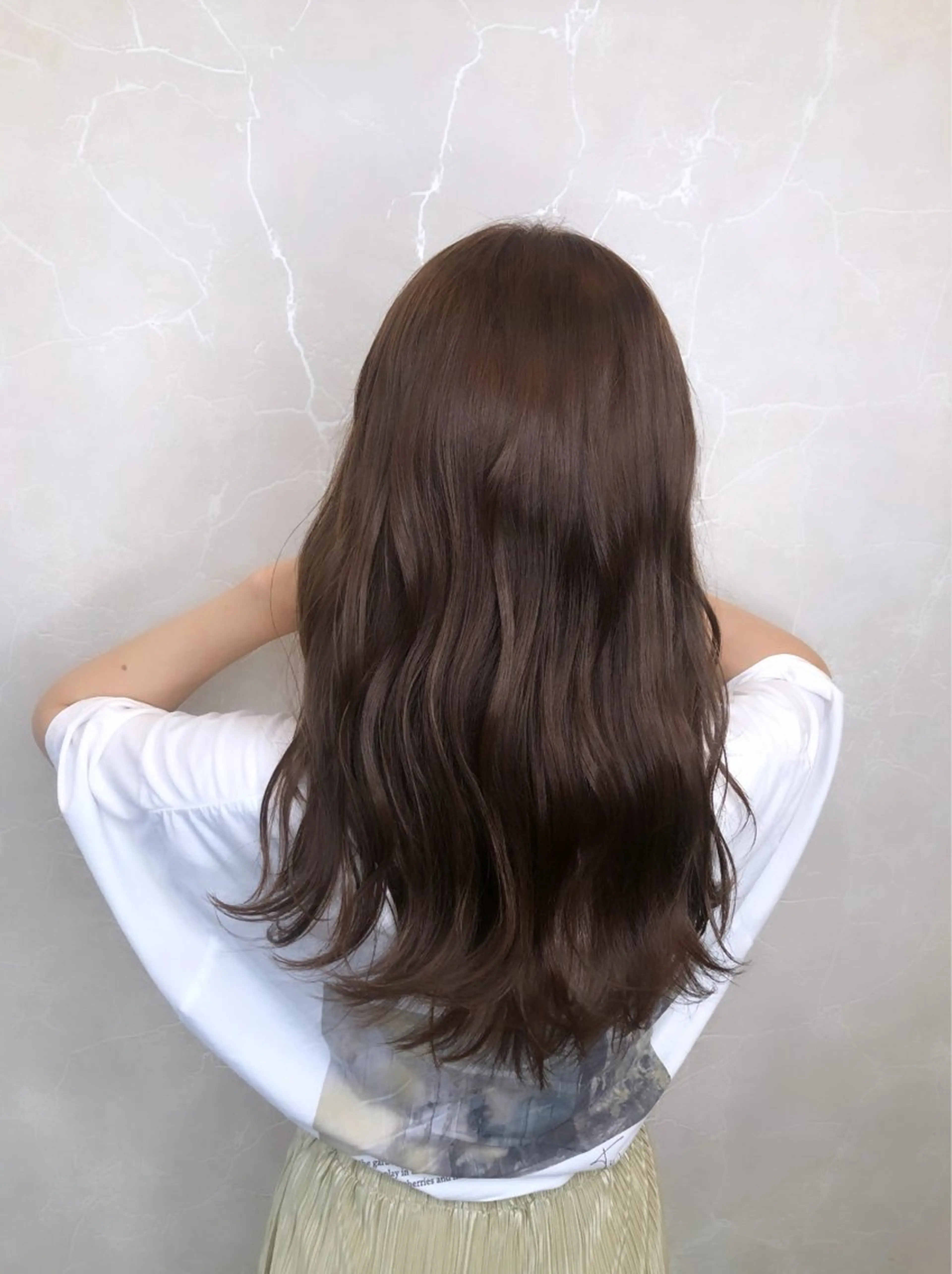 セミロング カラー ヘアアレンジ ブラウンカラー ココアブラウン トリートメント ヘアカラー ✨艶髪✨ 吉田誠のヘアスタイル